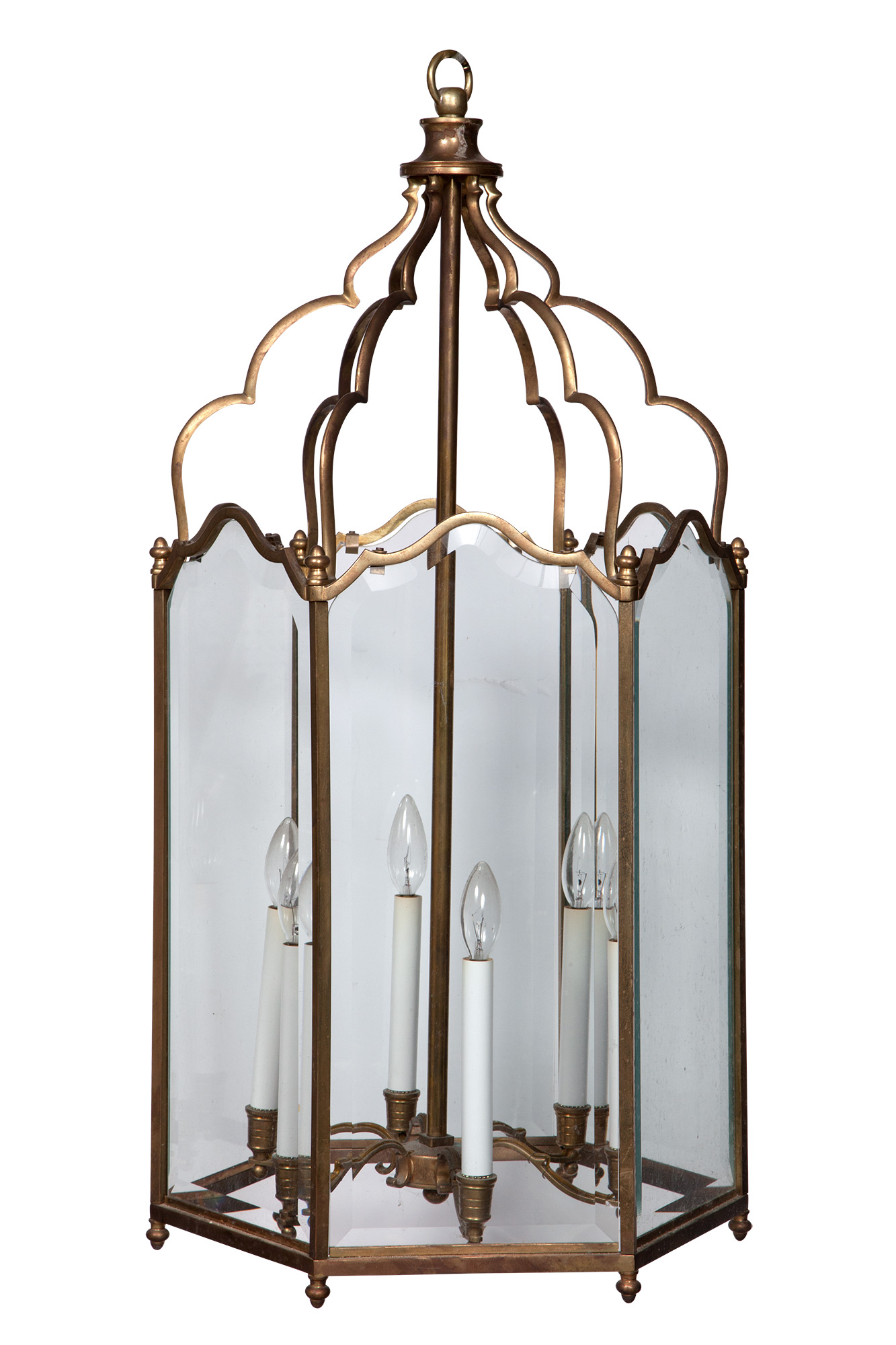 Lot image - Louis XVI Style Gilt-Bronze Six-Light Hall Lantern