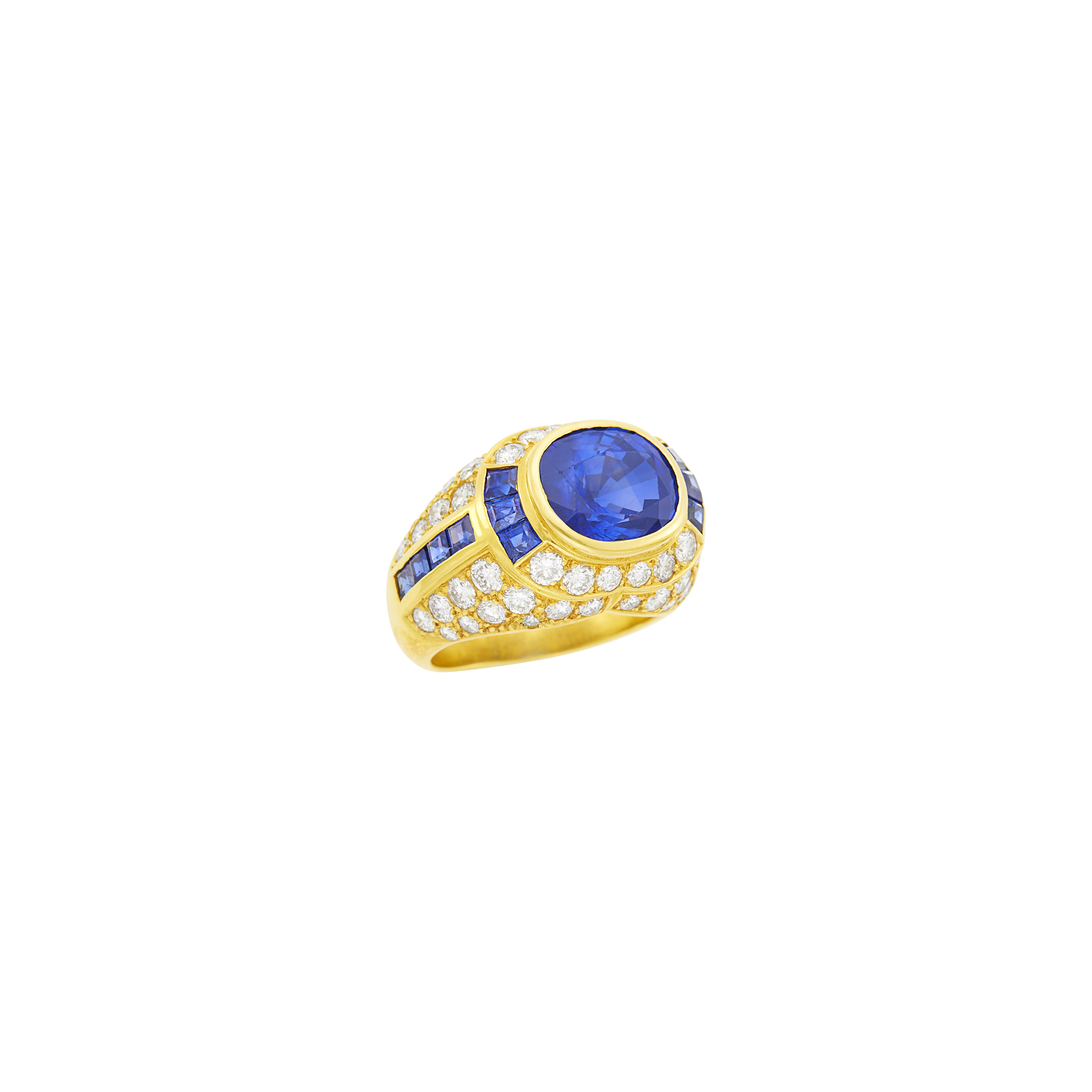 Lot image - Gold, Sapphire and Diamond Ring