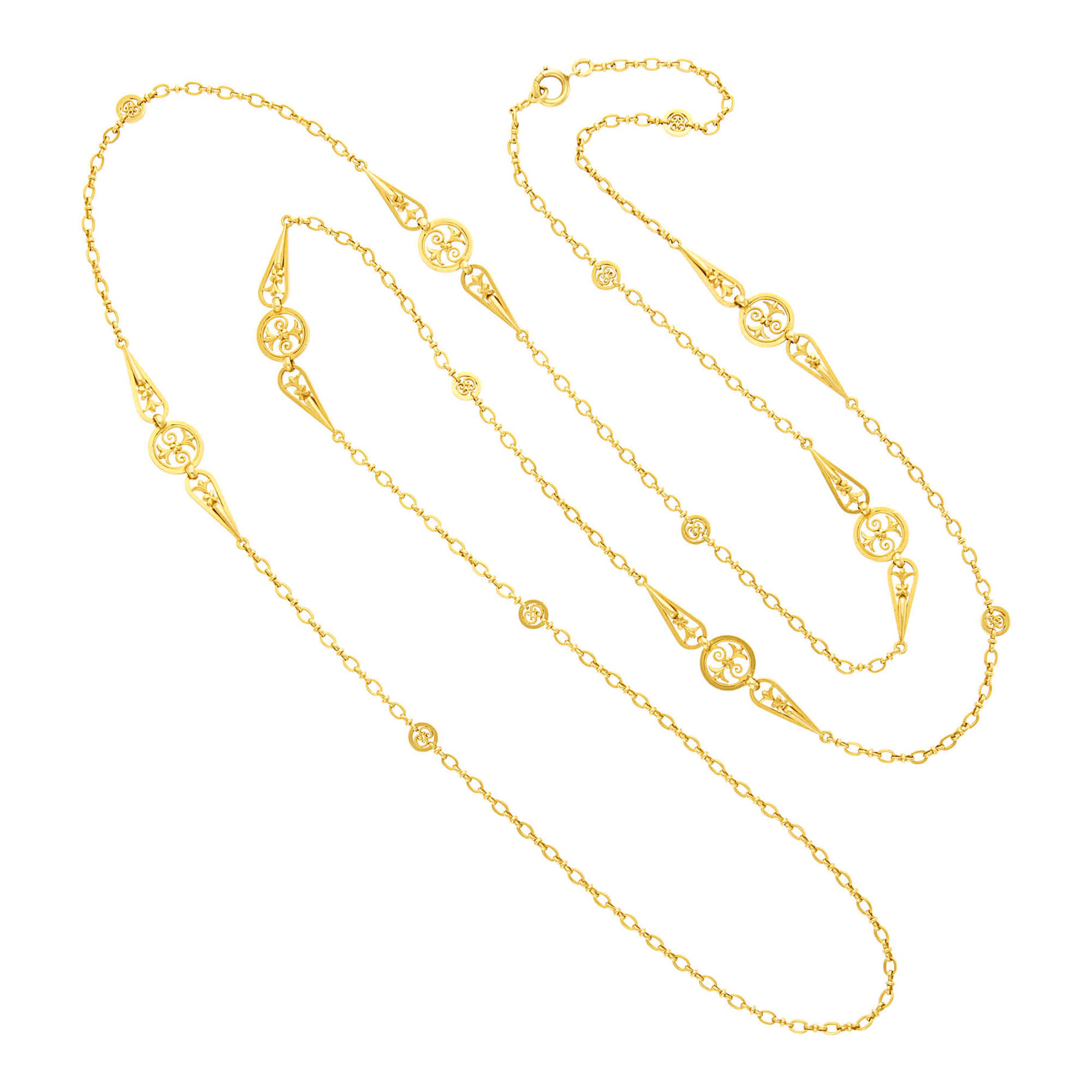 Lot image - Long Gold Chain Necklace