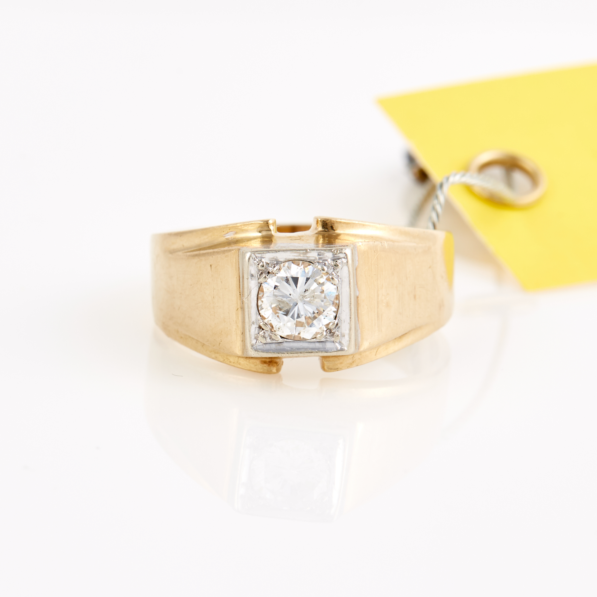 Lot image - Diamond Solitaire Ring about 0.80 ct., 14K 5 dwt., clarity enhanced