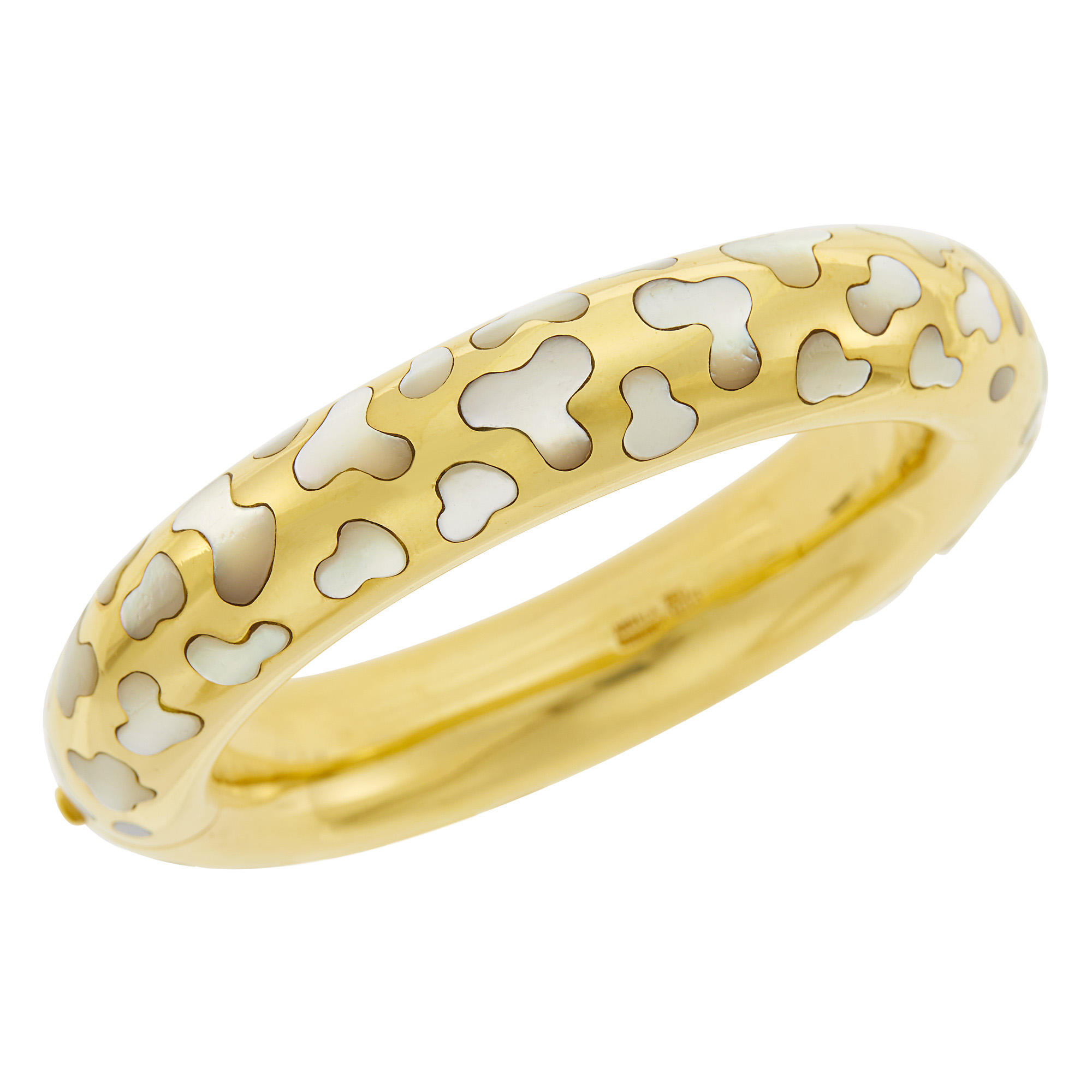 Lot image - Angela Cummings Gold and Mother-of-Pearl Bangle Bracelet