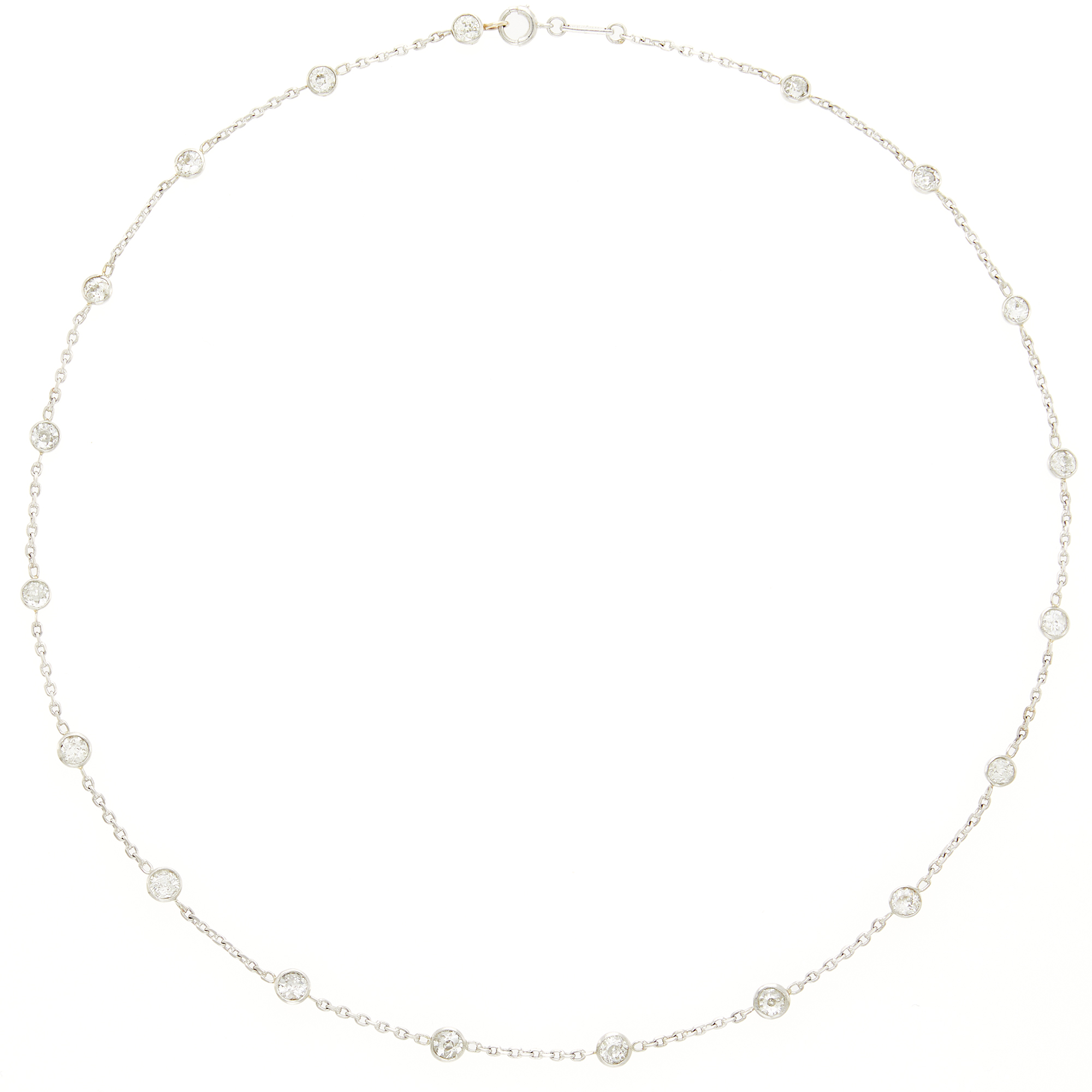 Lot image - Platinum and Diamond Chain Necklace