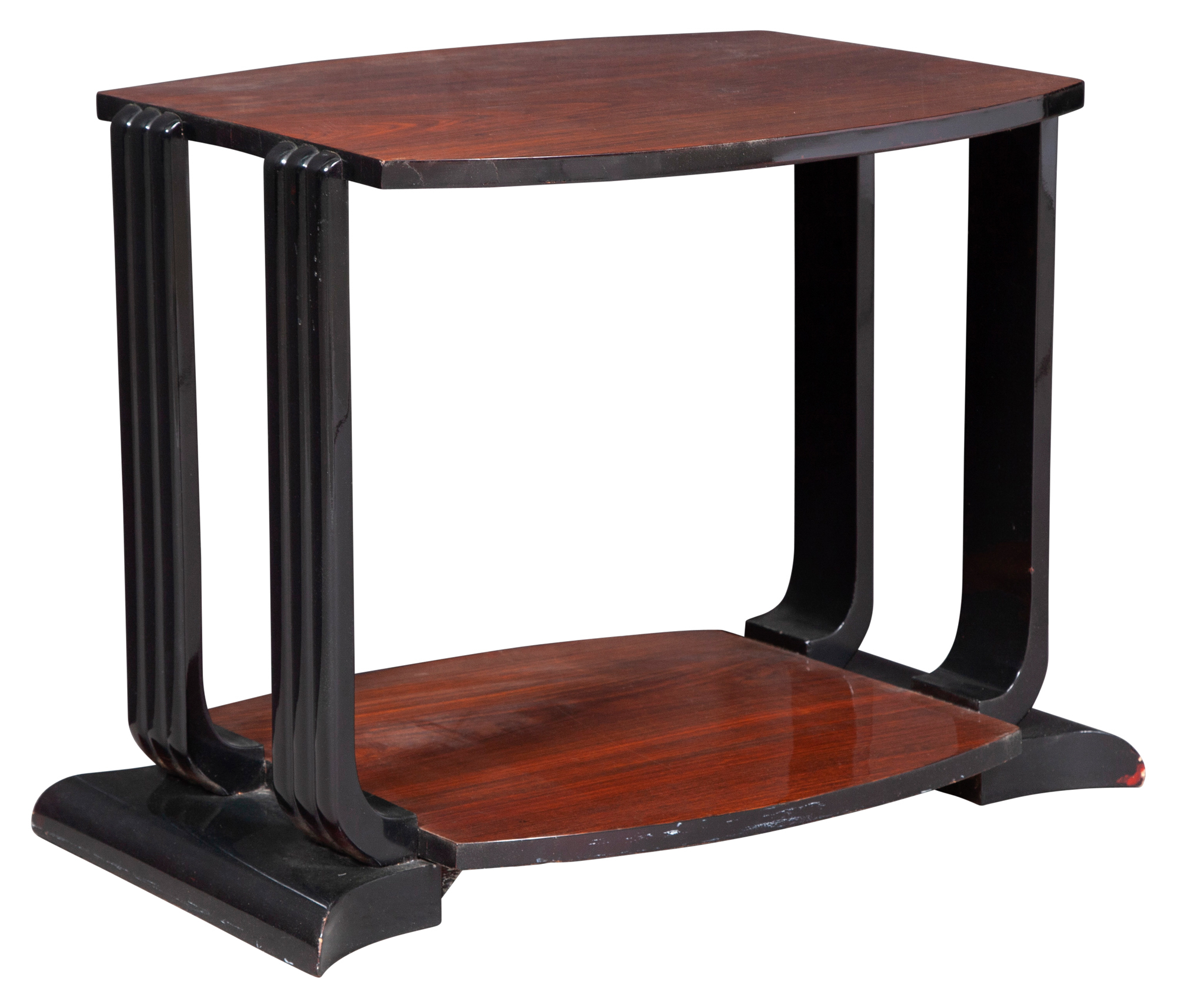 Lot image - Art Deco Macassar and Ebony Two-Tier Side Table