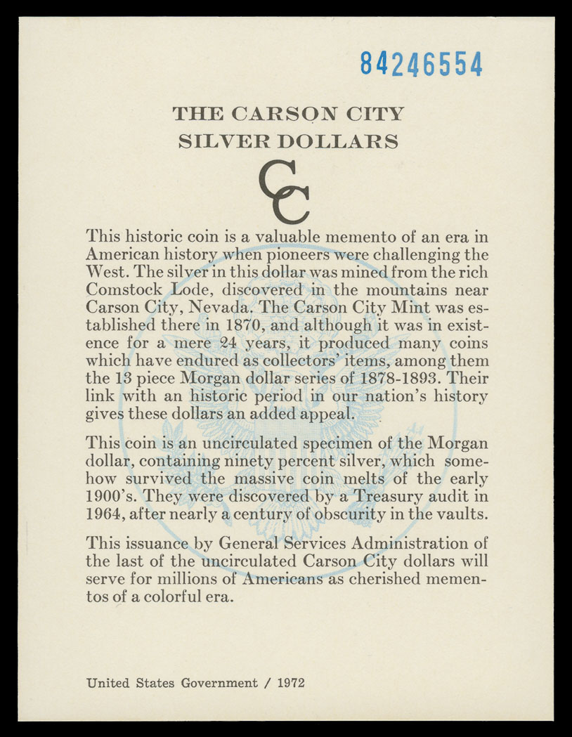Lot image - United States Morgan Dollar Carson City Mint Group