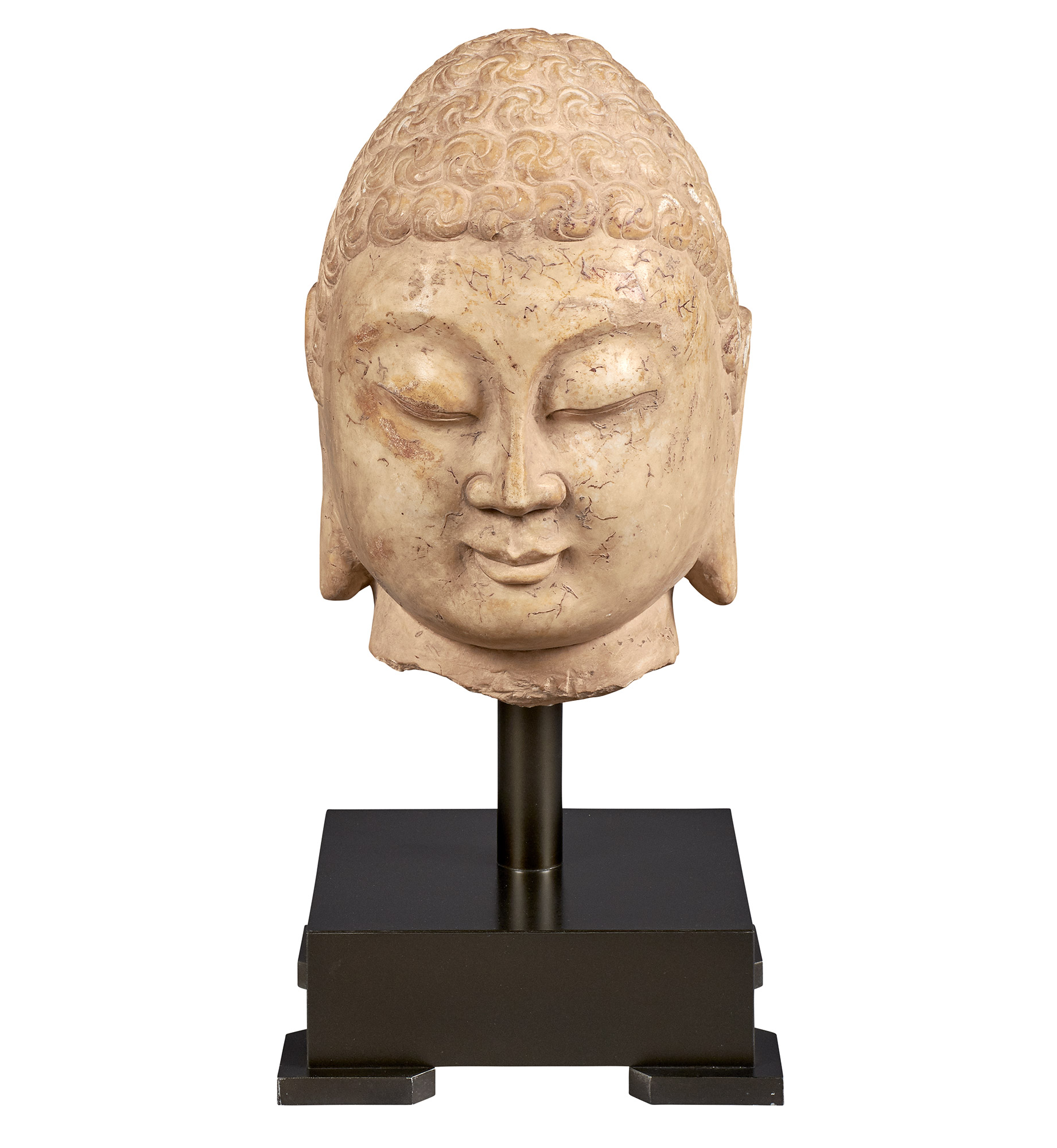 Lot image - Chinese Marble Head of Buddha