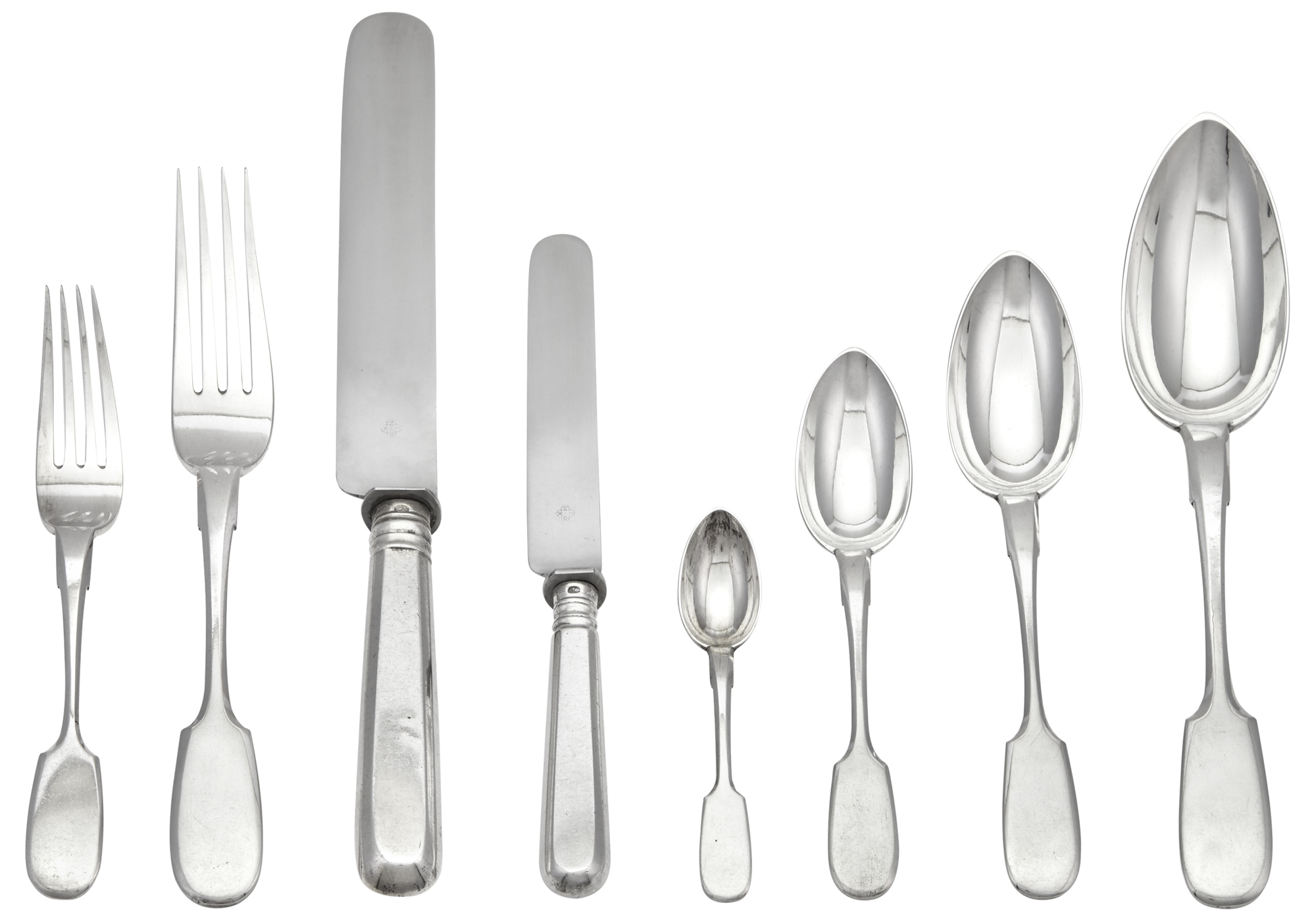 Lot image - Russian Silver Flatware Service