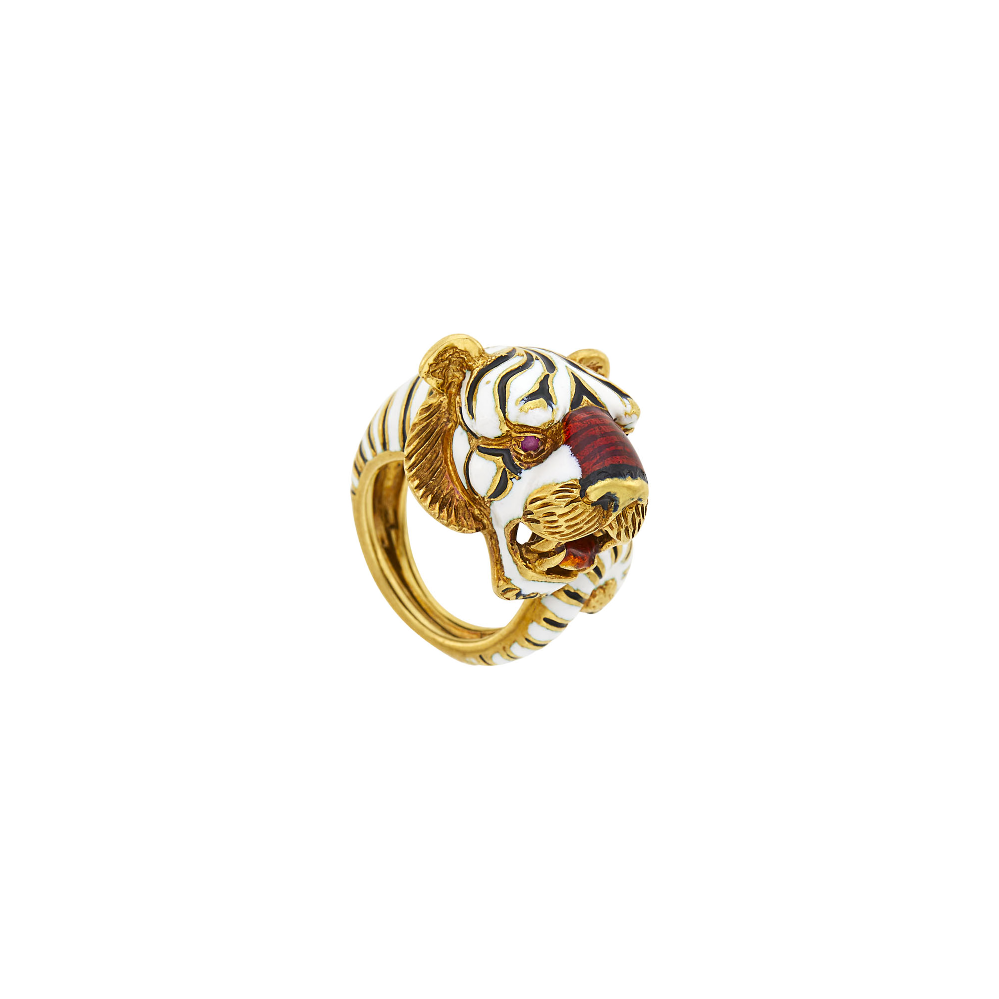 Lot image - Frascarolo Gold and Enamel Tiger Ring