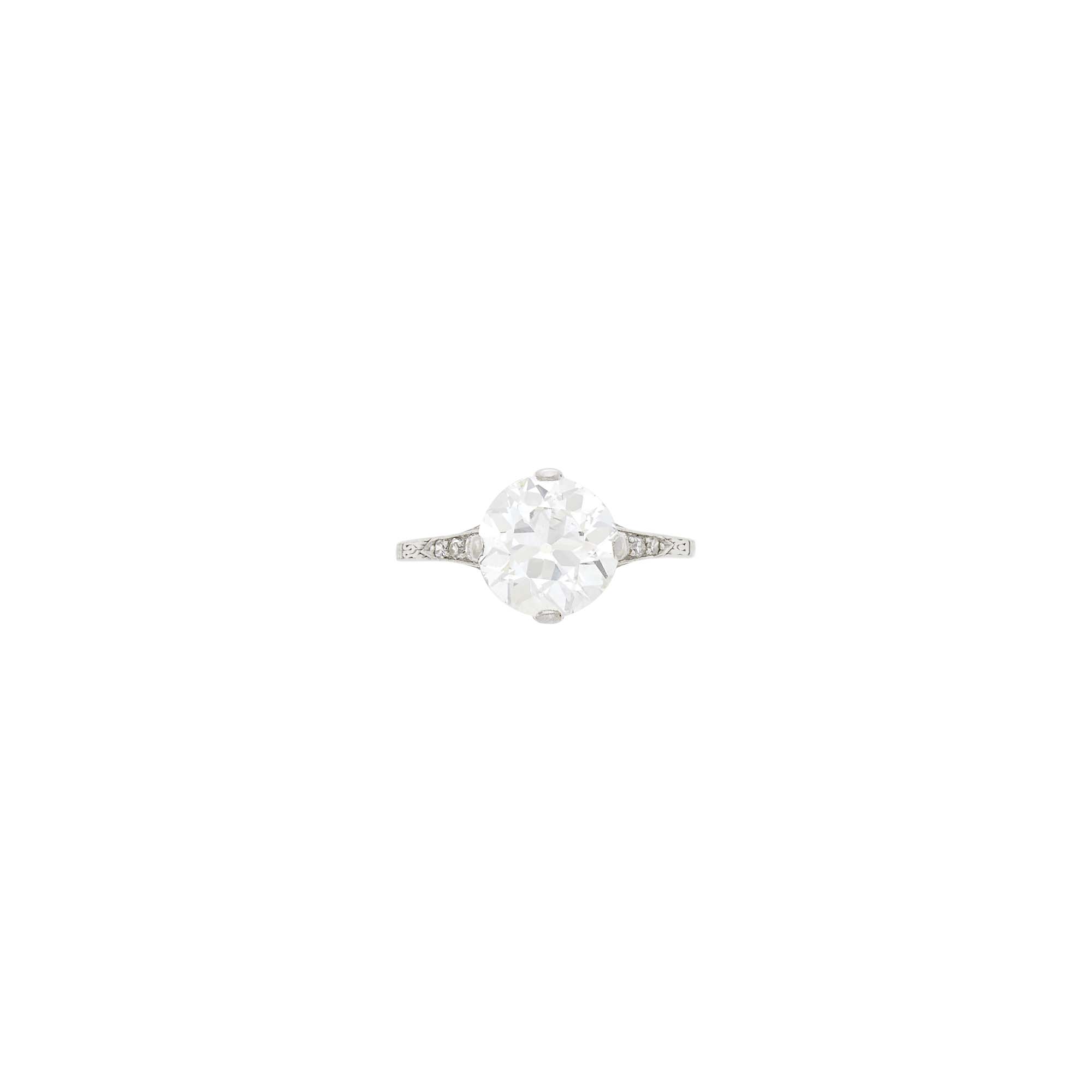 Lot image - Platinum and Diamond Ring