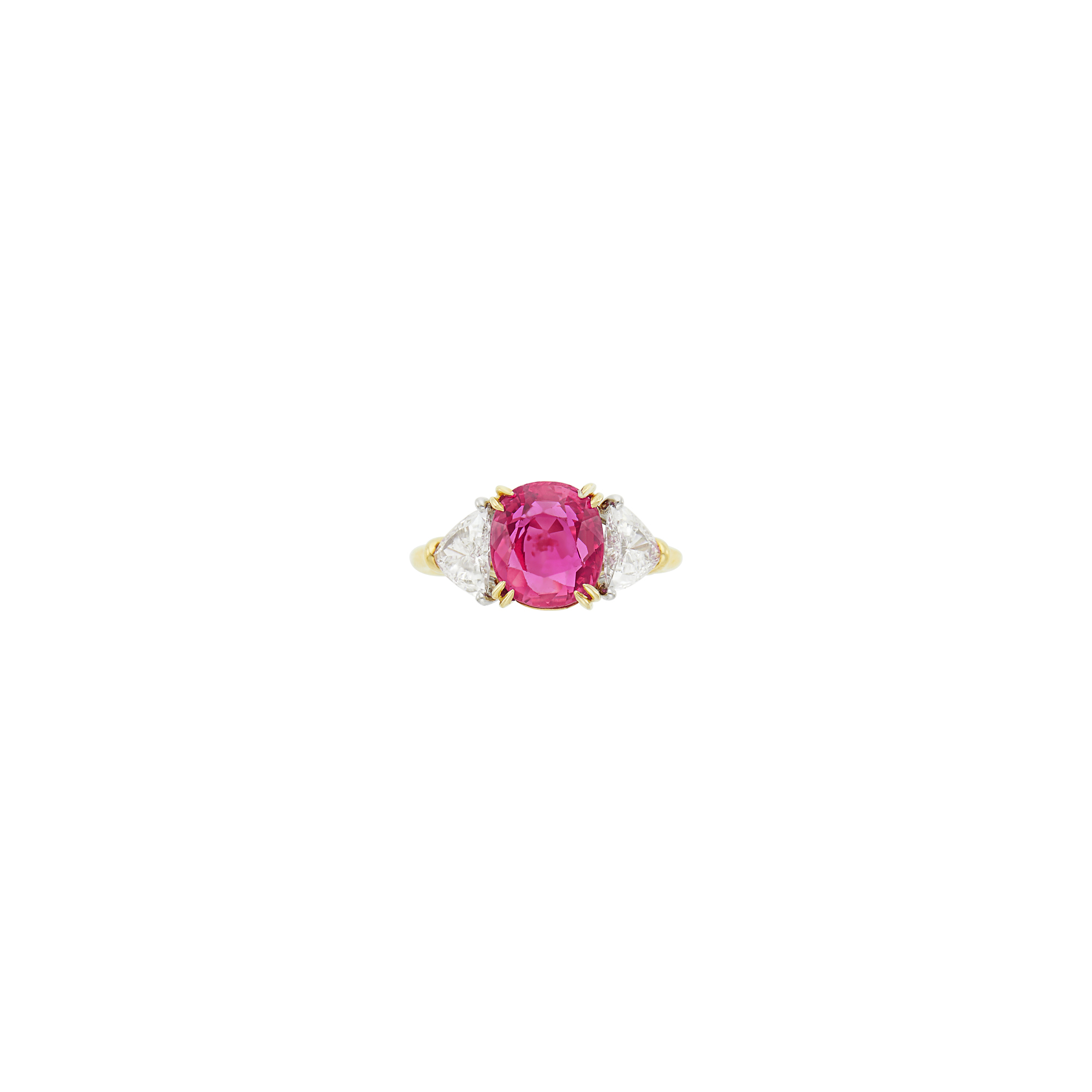 Lot image - Gold, Pink Sapphire and Diamond Ring
