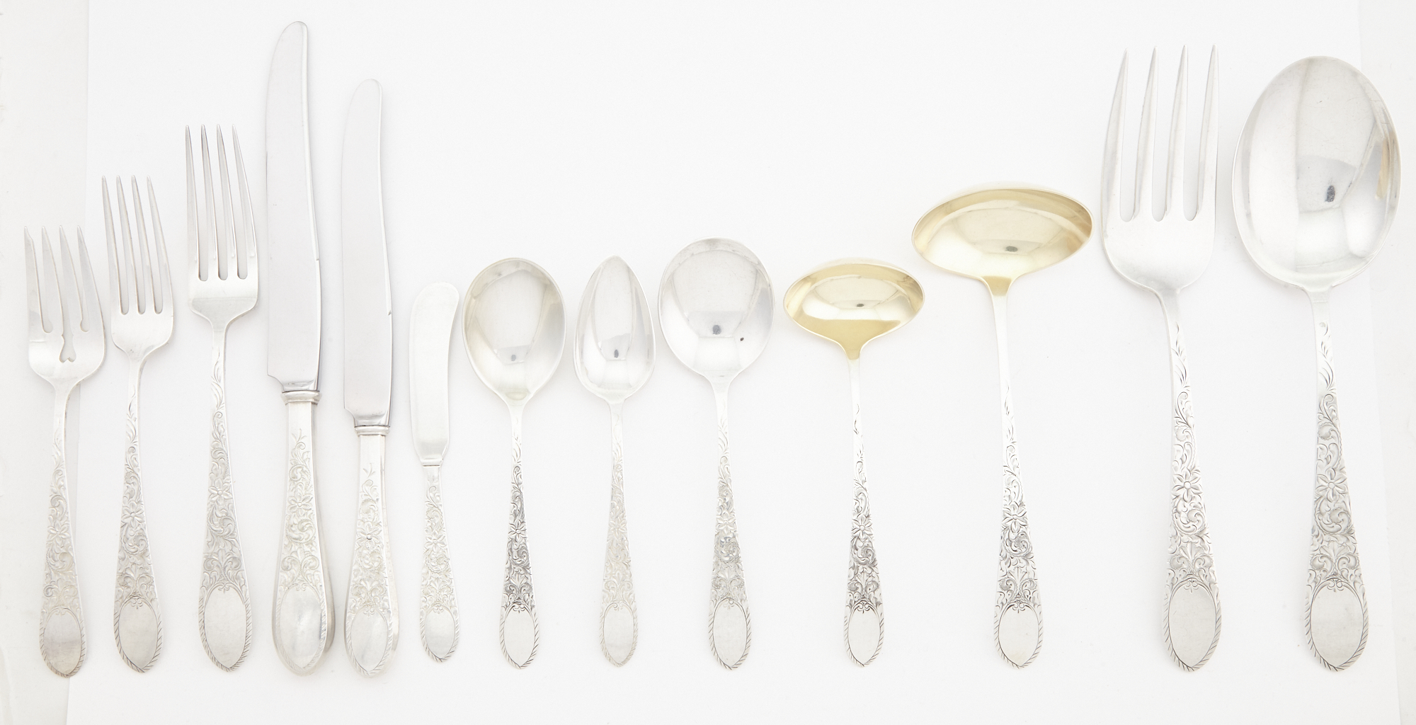 Lot image - Gorham Sterling Silver Colonial Engraved