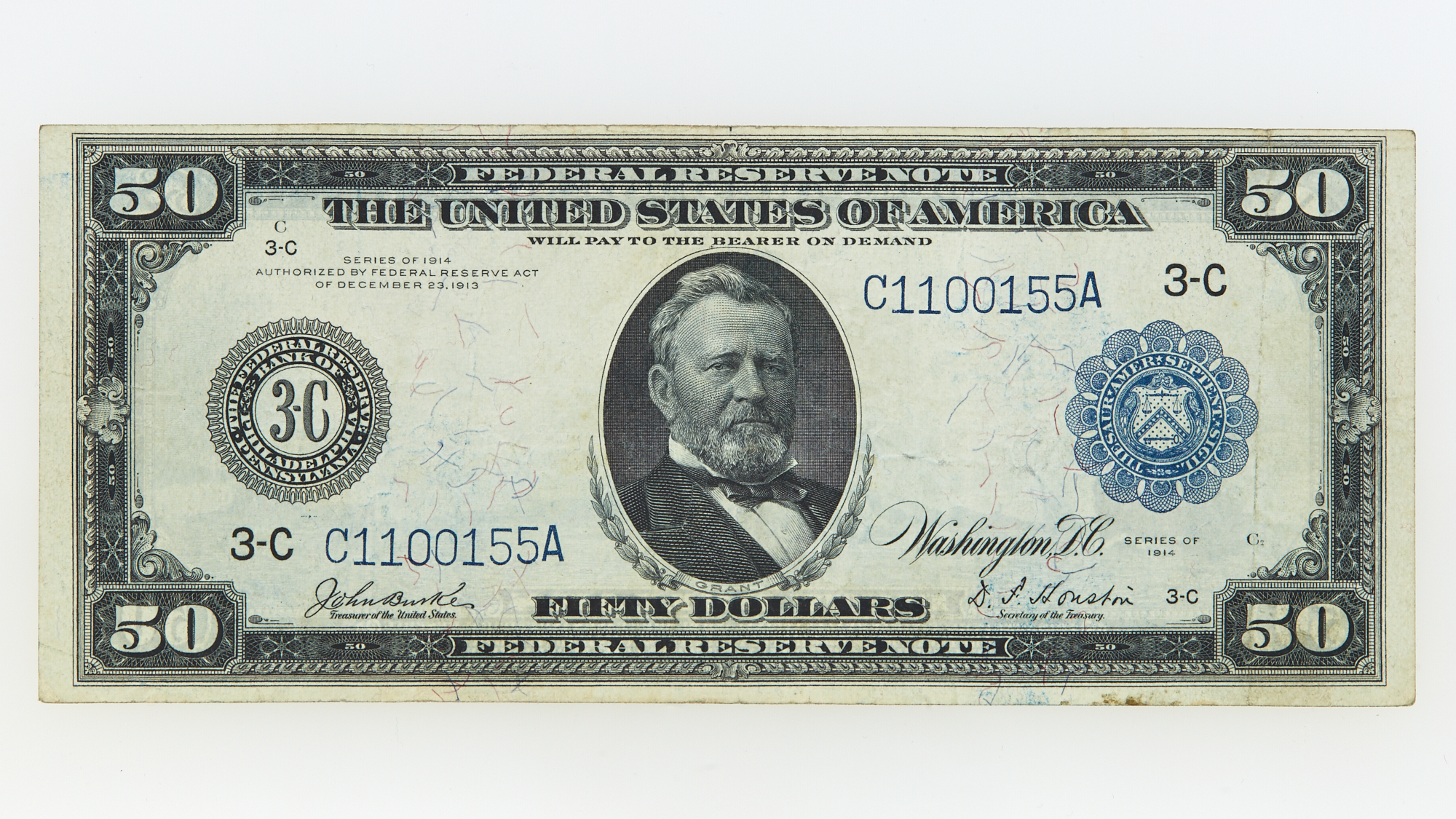 Lot image - United States 1914 FRN $50 Philadelphia Note Fr. no.1034