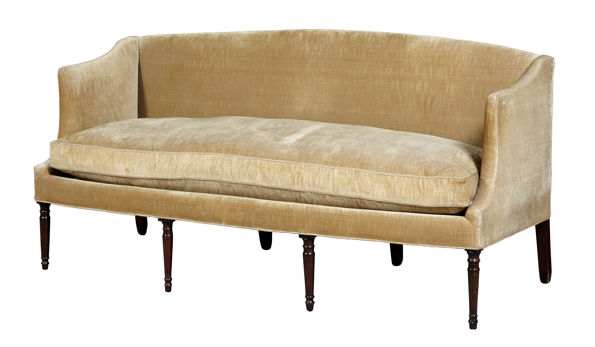 Lot image - Late George III Upholstered Mahogany Settee