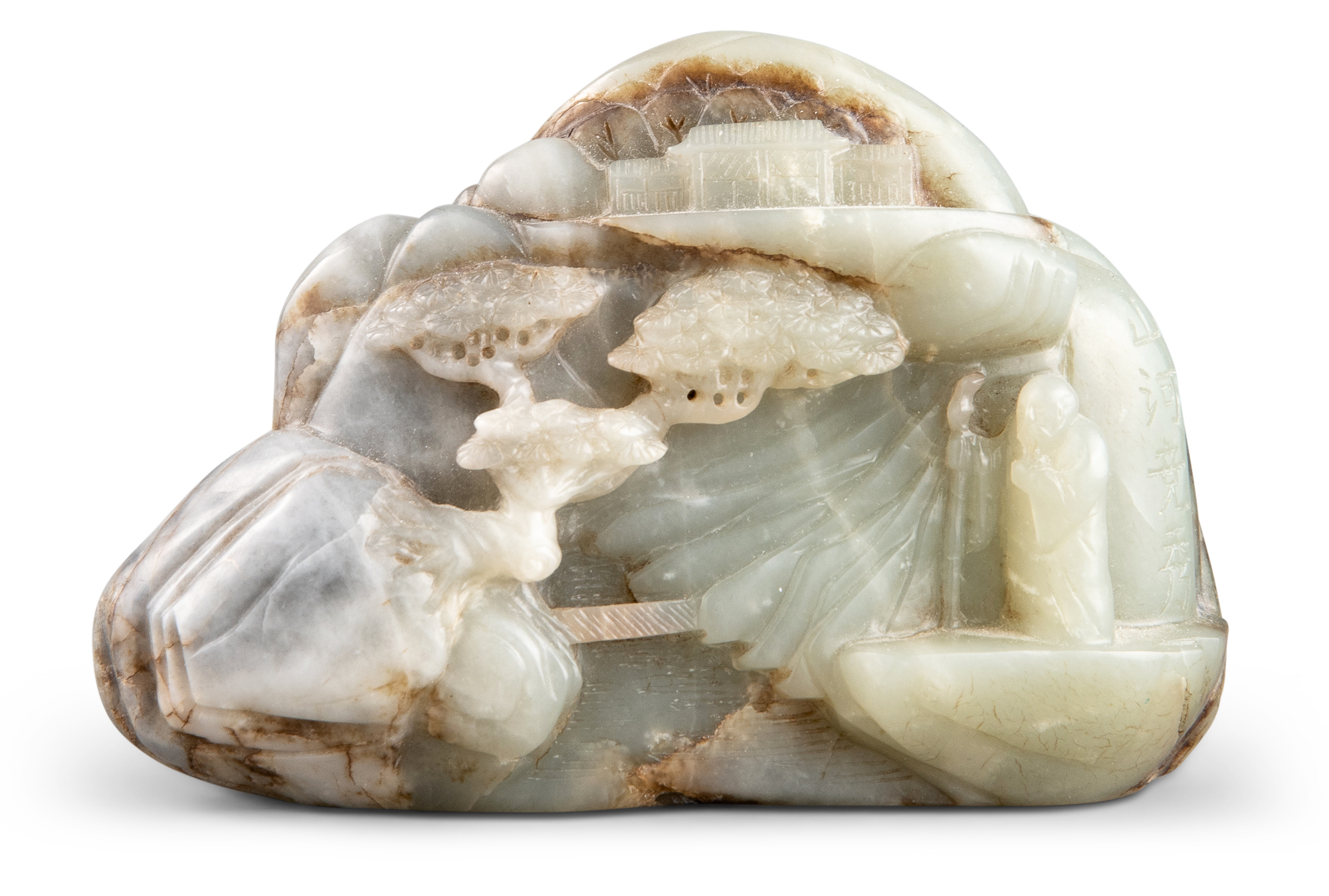 Lot image - A Chinese Mottled Jade Boulder