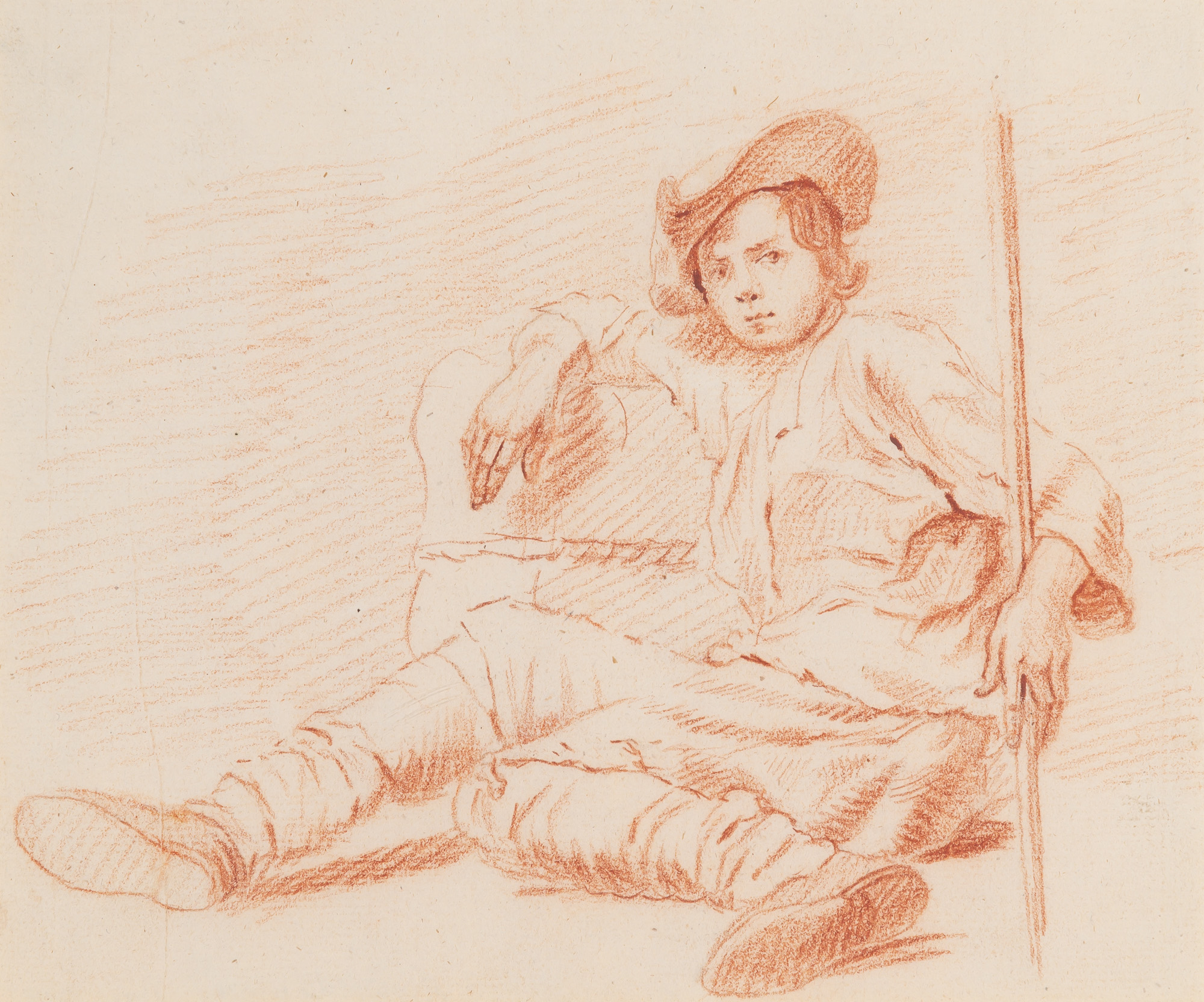 Lot image - Circle of Francesco Londonio  A Shepherd Boy at Rest