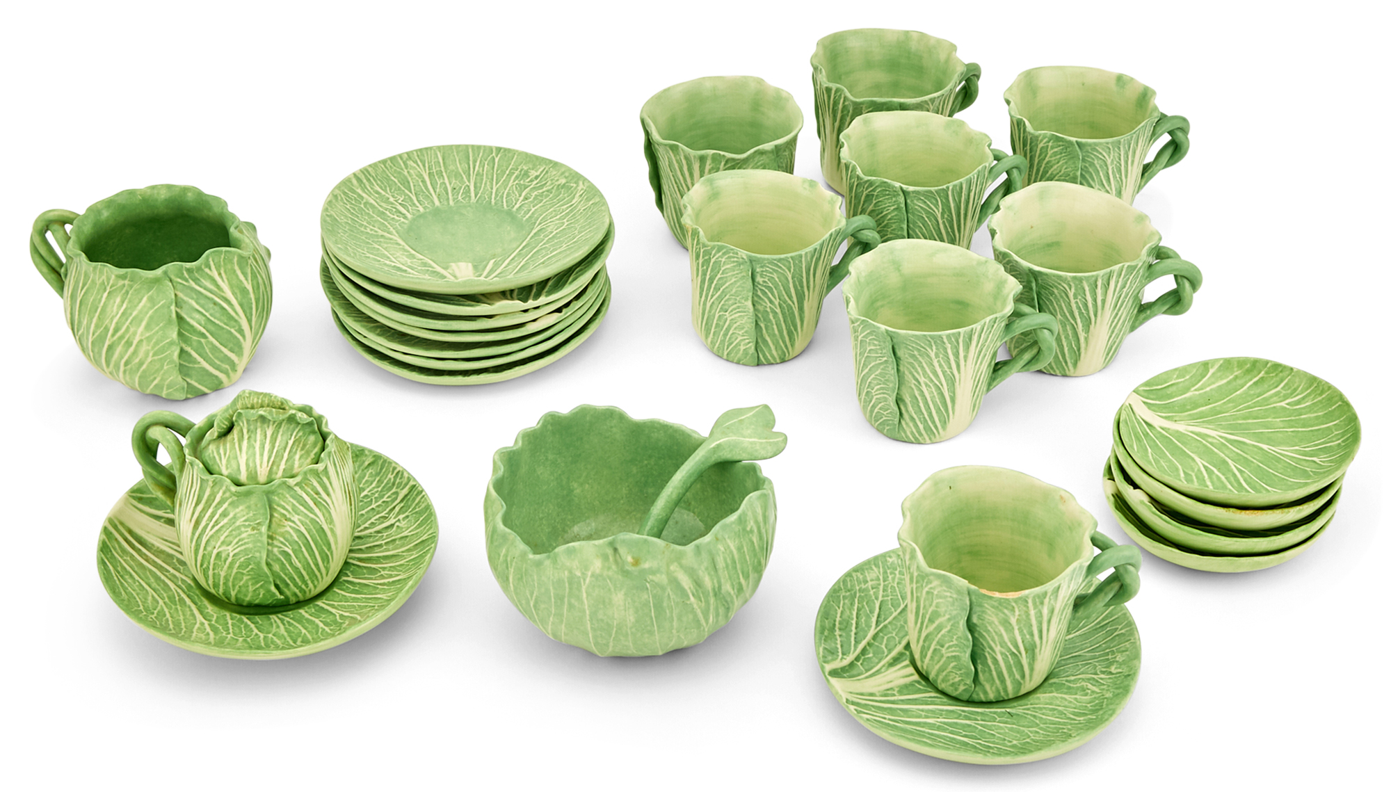 Lot image - Dodie Thayer Lettuce Ware Partial Tea Service