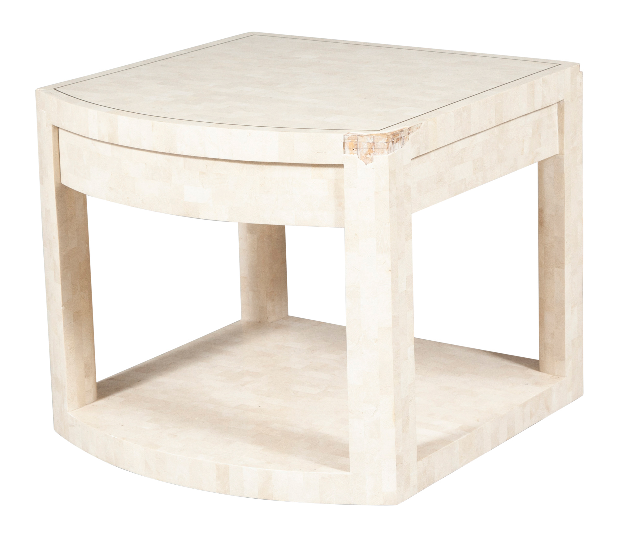 Lot image - Maitland Smith Tesselated Stone End Table