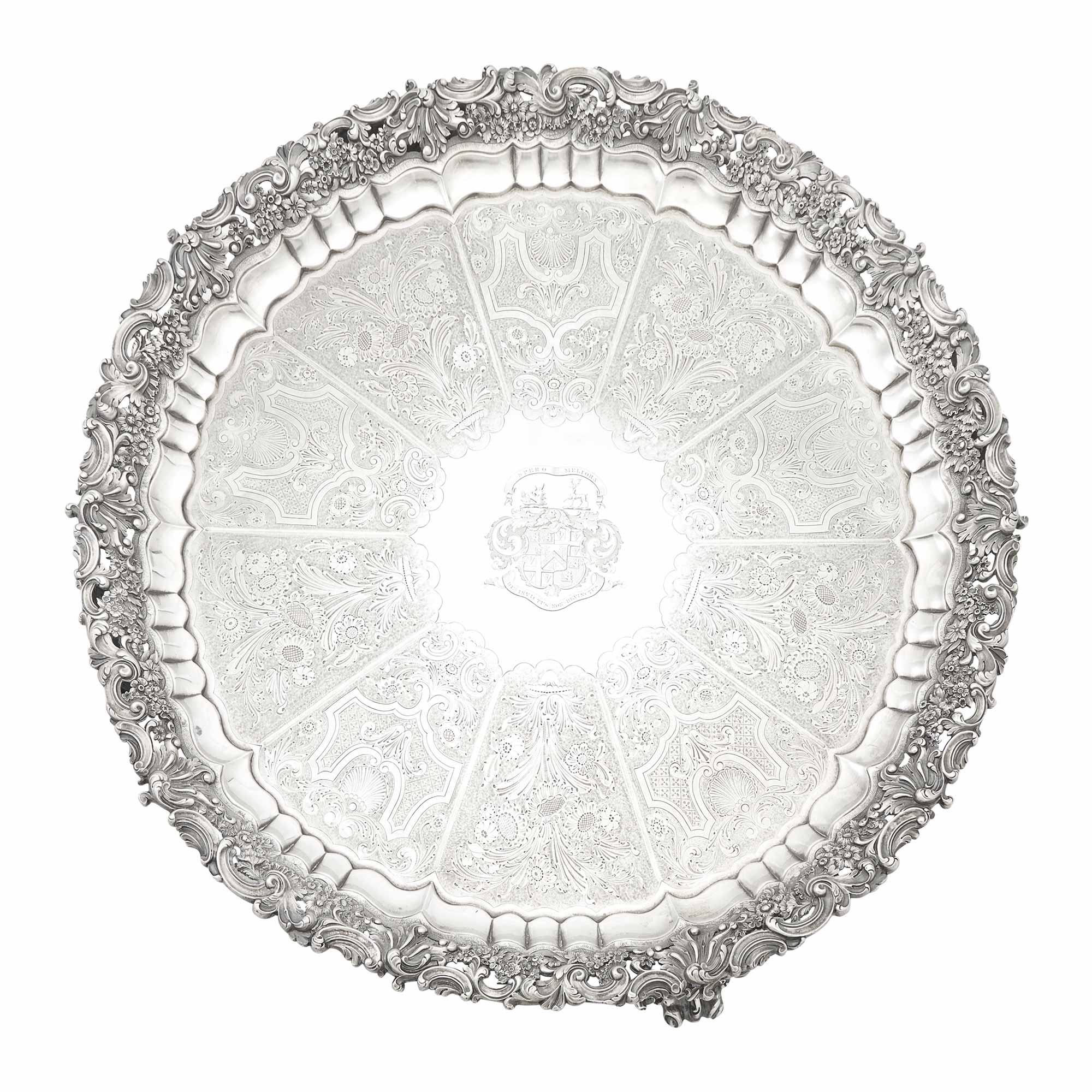 Lot image - Large George IV Sterling Silver Salver