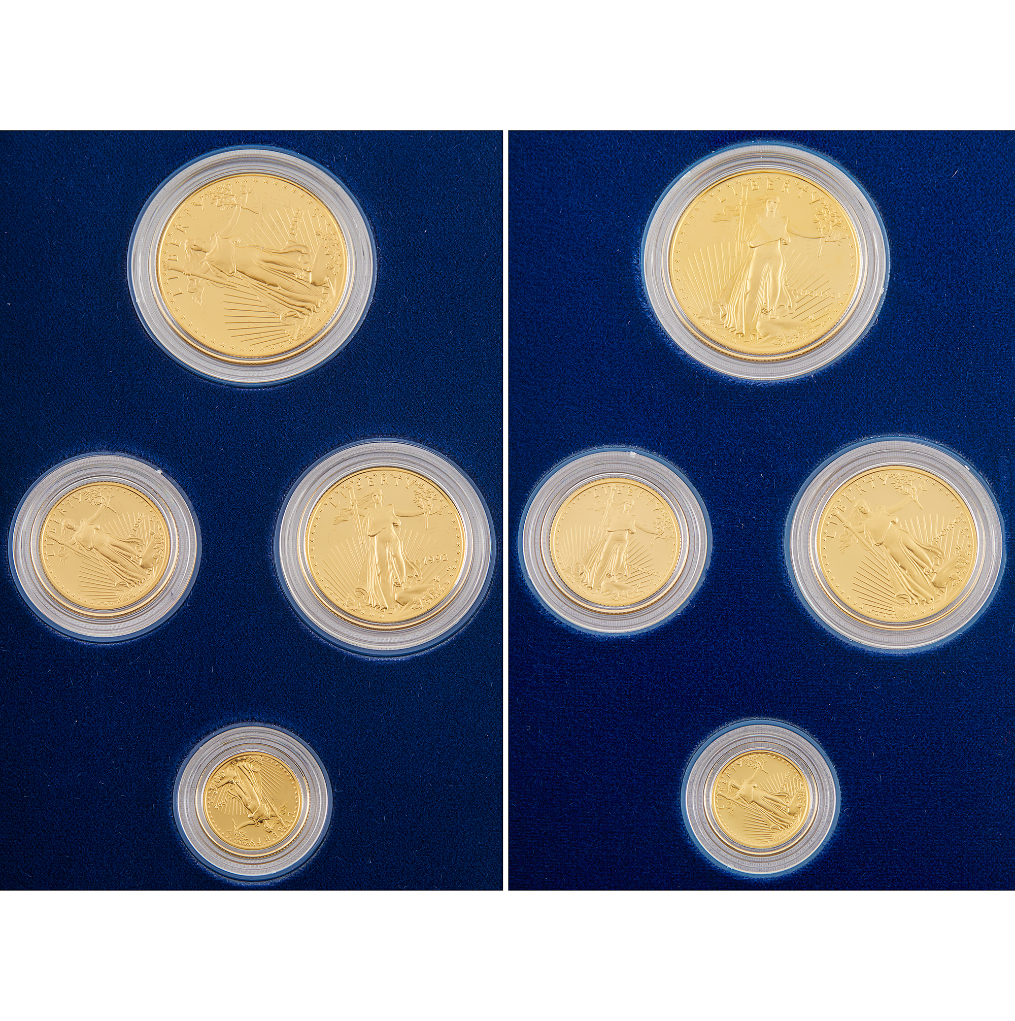 Lot image - United States Four Piece Gold Eagle Proof Sets