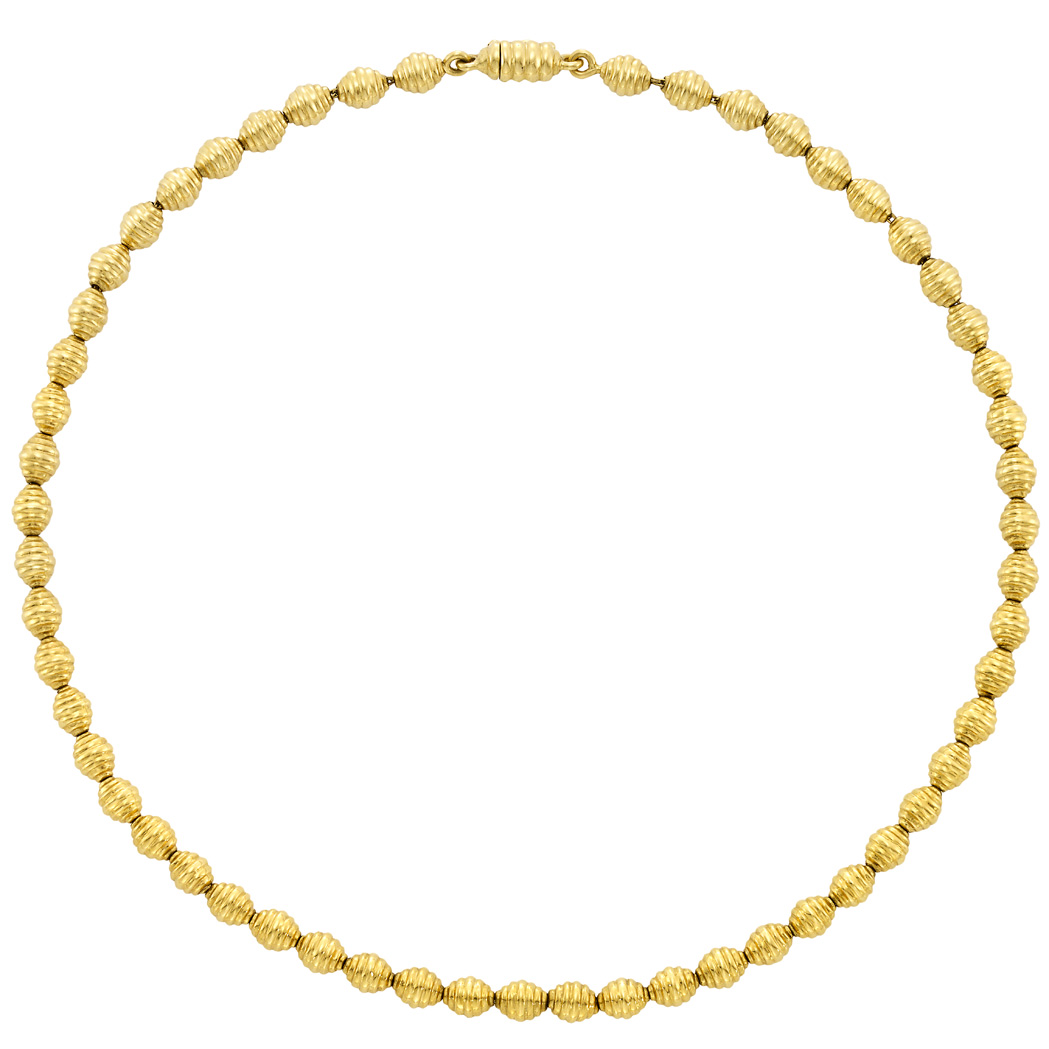 Lot image - Gold Beehive Link Necklace