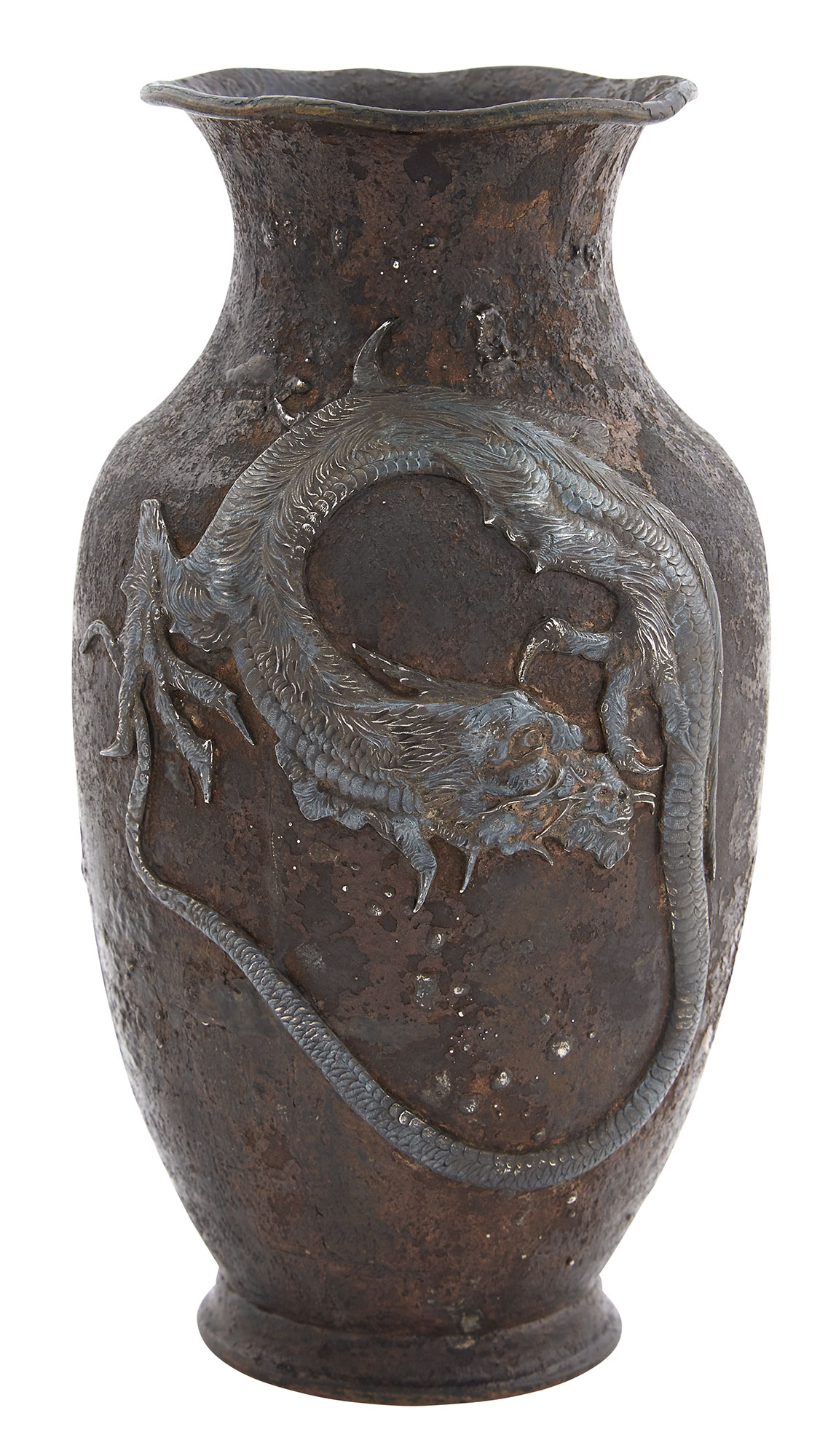 Lot image - Rare Gorham Banko Iron and Sterling Silver Vase