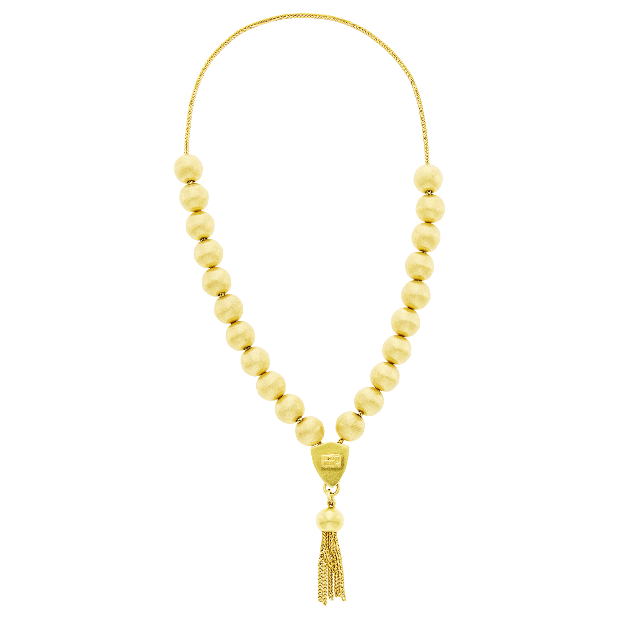 Lot image - Ilias Lalaounis Gold Bead Tassel Worry Beads