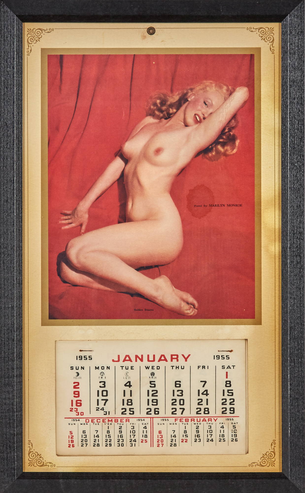 Lot image - MONROE, MARILYN  1955 Golden Dreams pinup calendar.
