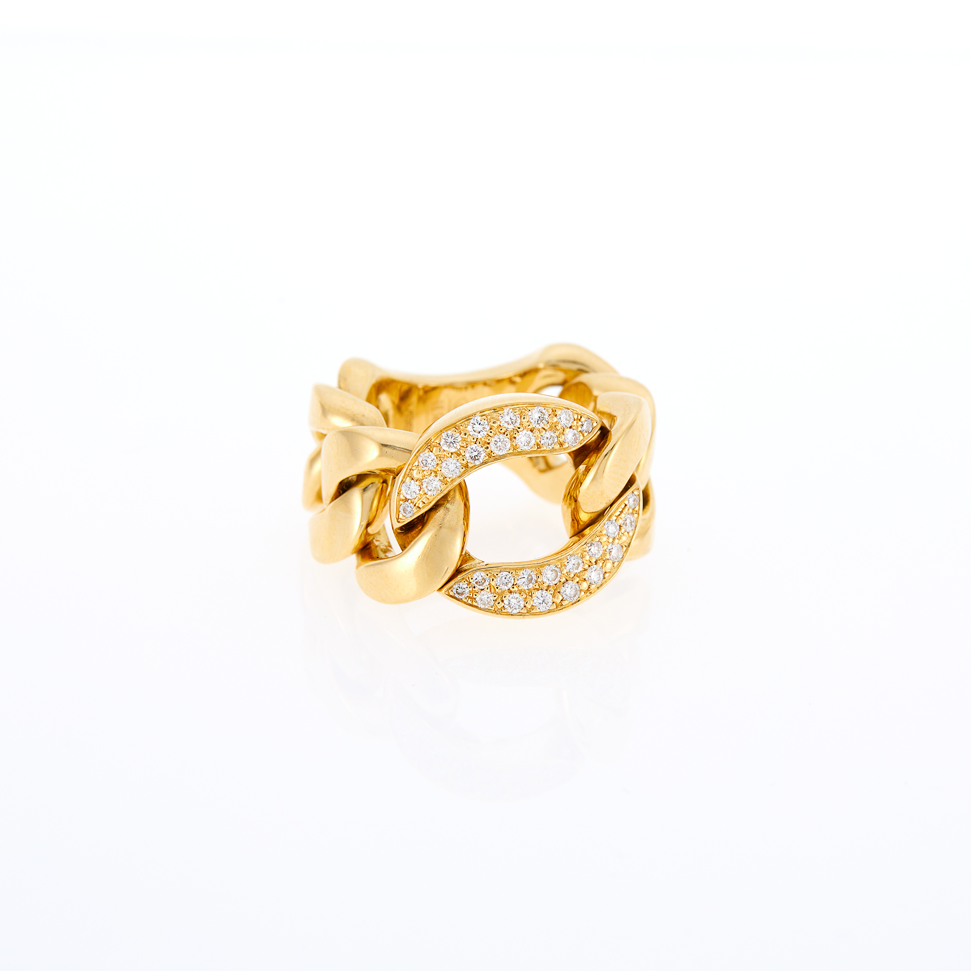 Lot image - Gold and Diamond Curb Link Ring