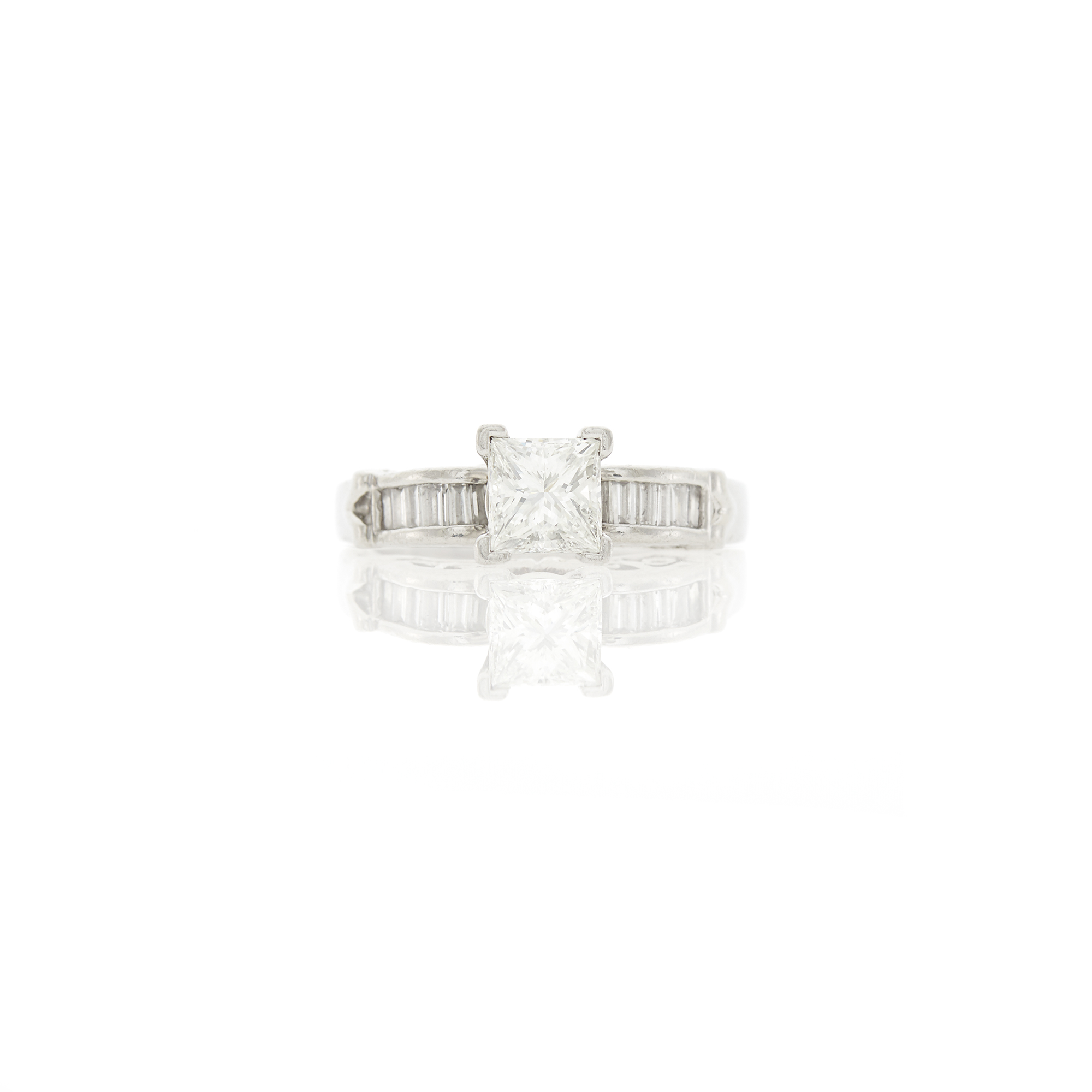 Lot image - Platinum and Diamond Ring