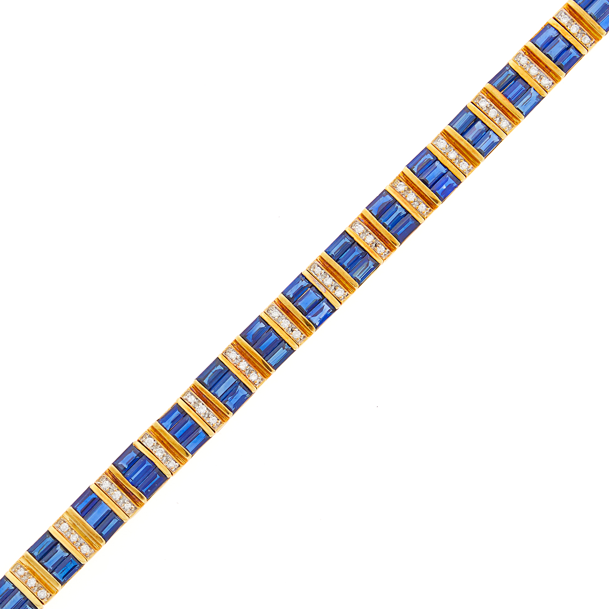 Lot image - Gold, Sapphire and Diamond Bracelet