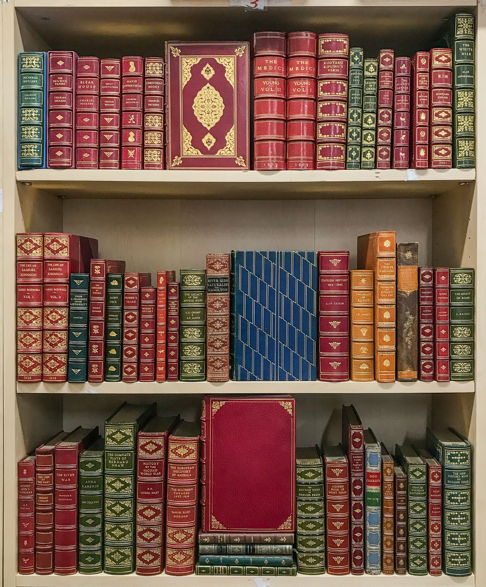 Lot image - [FINE BINDINGS]  A large group of approximately fifty-eight finely bound volumes.