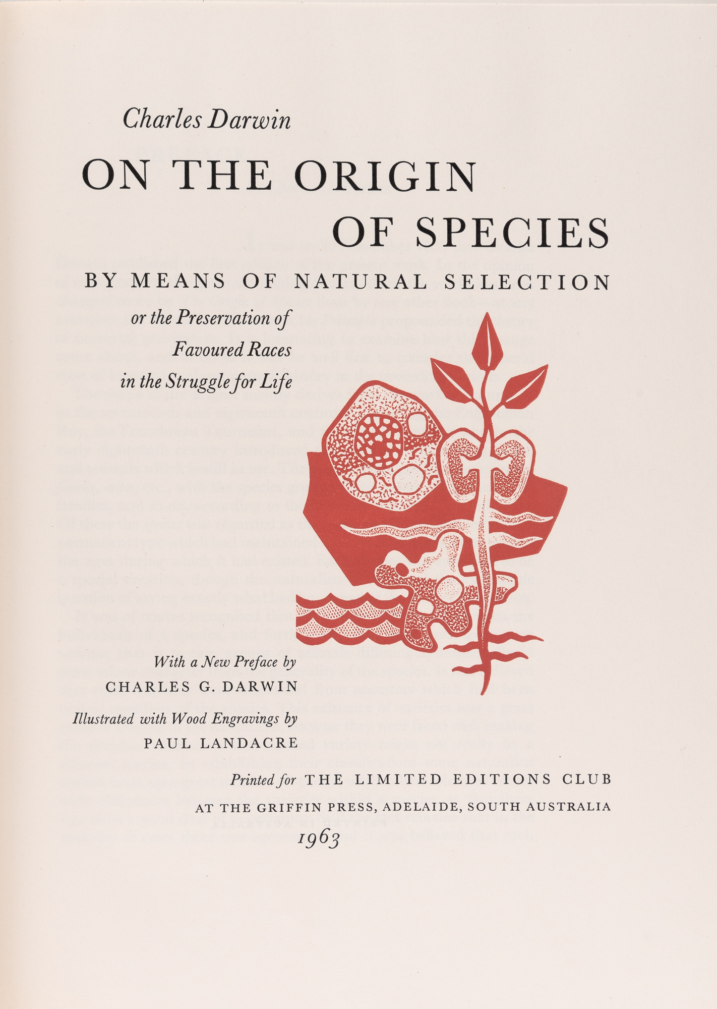Lot image - DARWIN, CHARLES  On the Origin of Species by Means of Natural Selection.