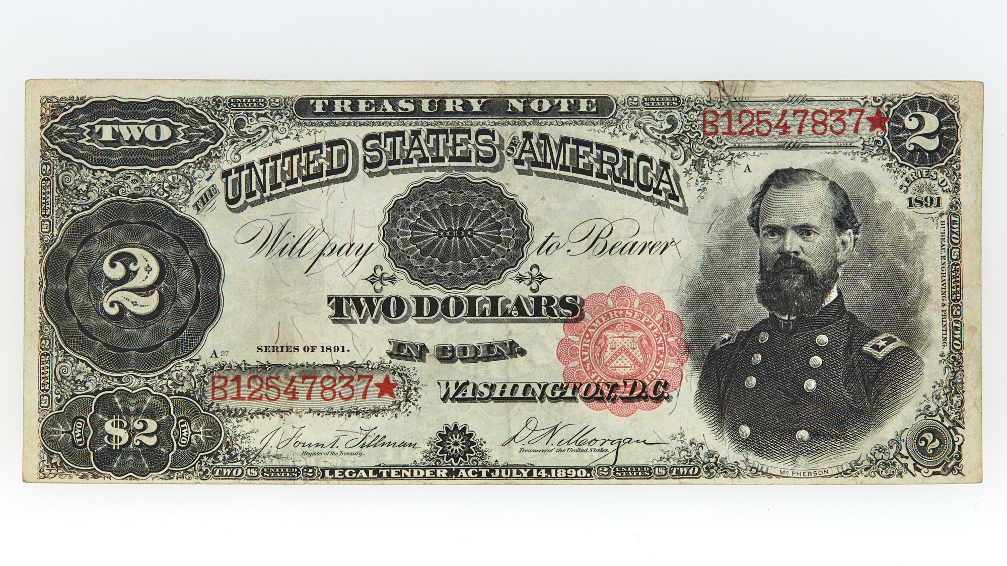 Lot image - United States 1891 Treasury Note Two Dollars Fr. 357