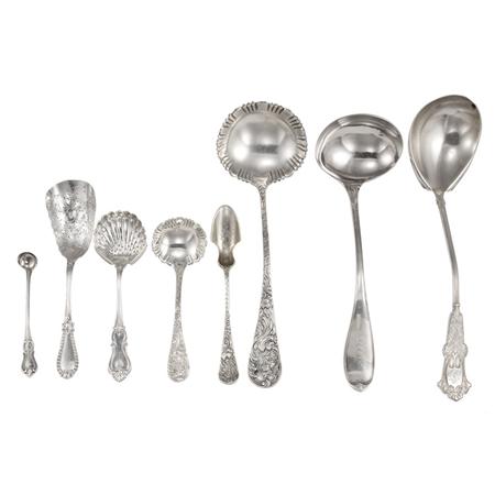 Lot image - Group of American Silver and Silver Plated Ladles and Serving Spoons