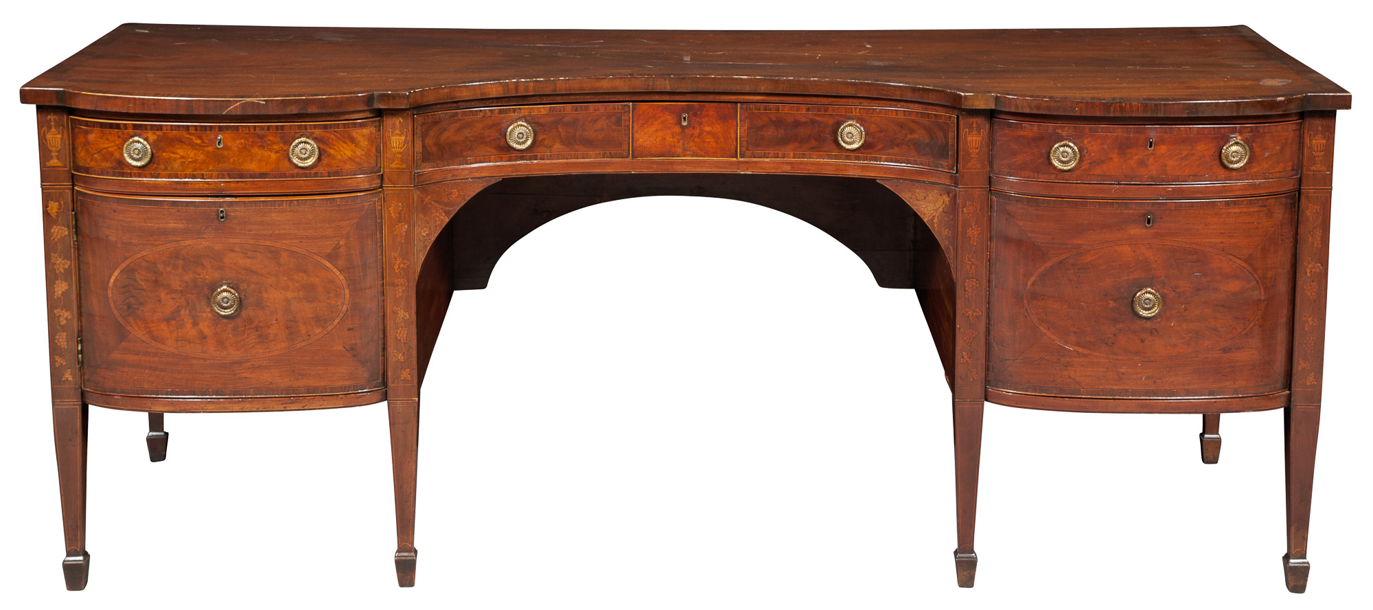 Lot image - George III Inlaid Mahogany Sideboard