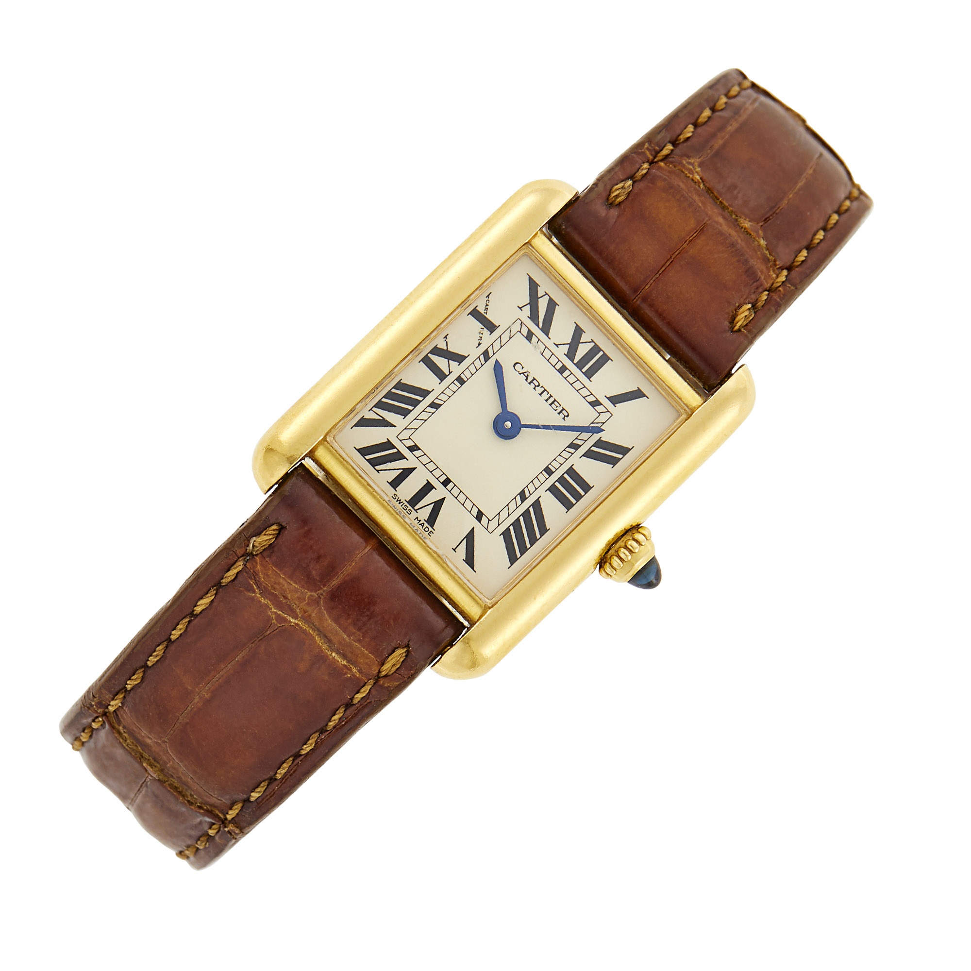 Lot image - Cartier Gold Tank Louis Wristwatch, Ref. 2442
