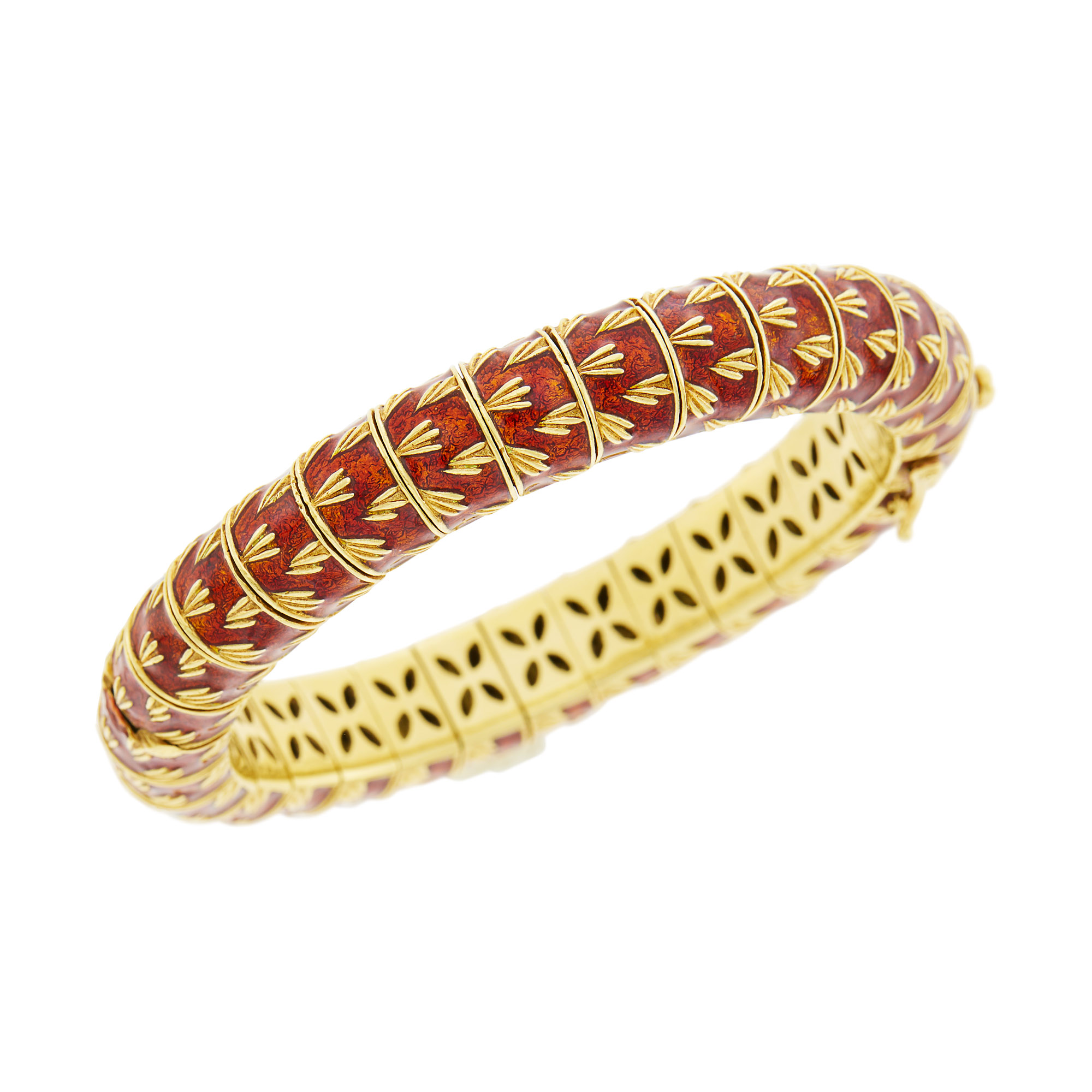 Lot image - Frascarolo Gold and Red Enamel Bracelet