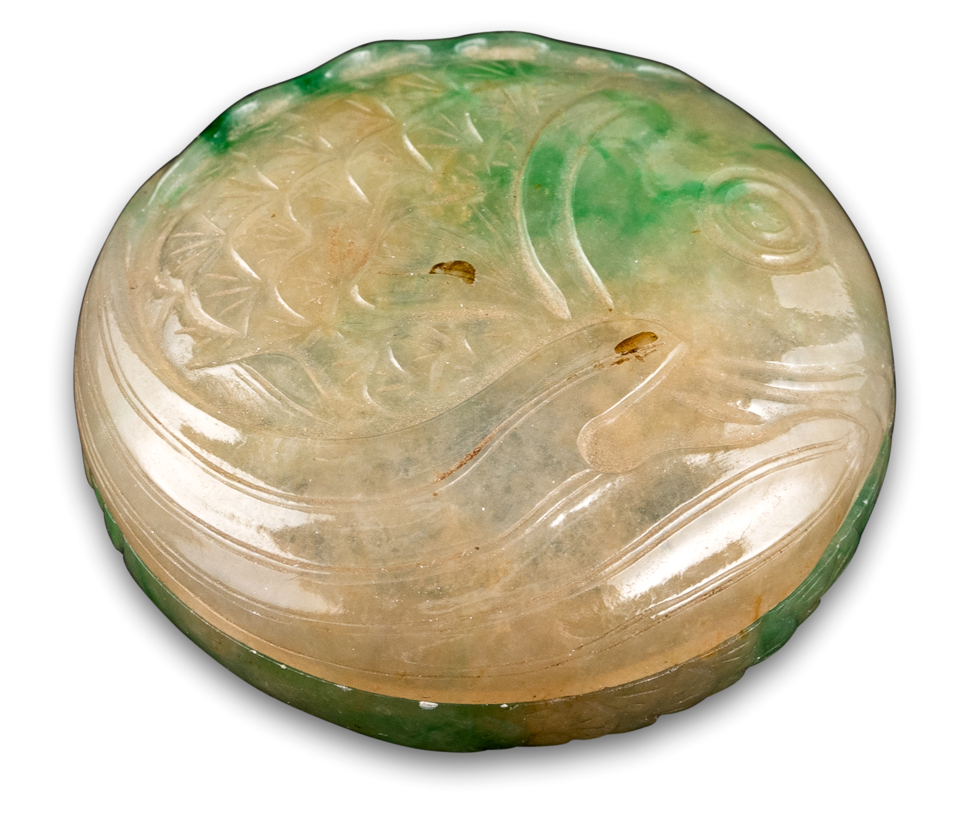 Lot image - A Chinese Jadeite Paste Box and Cover