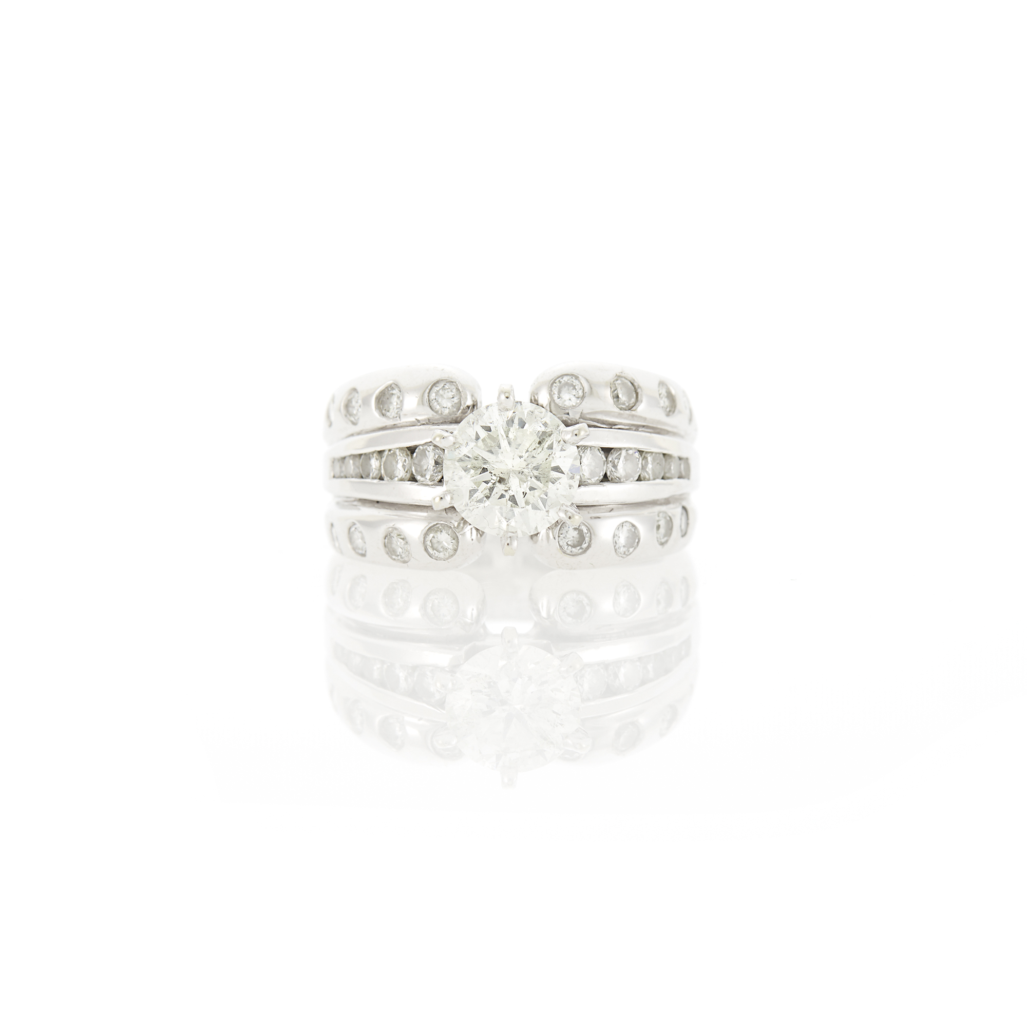 Lot image - White Gold and Diamond Ring