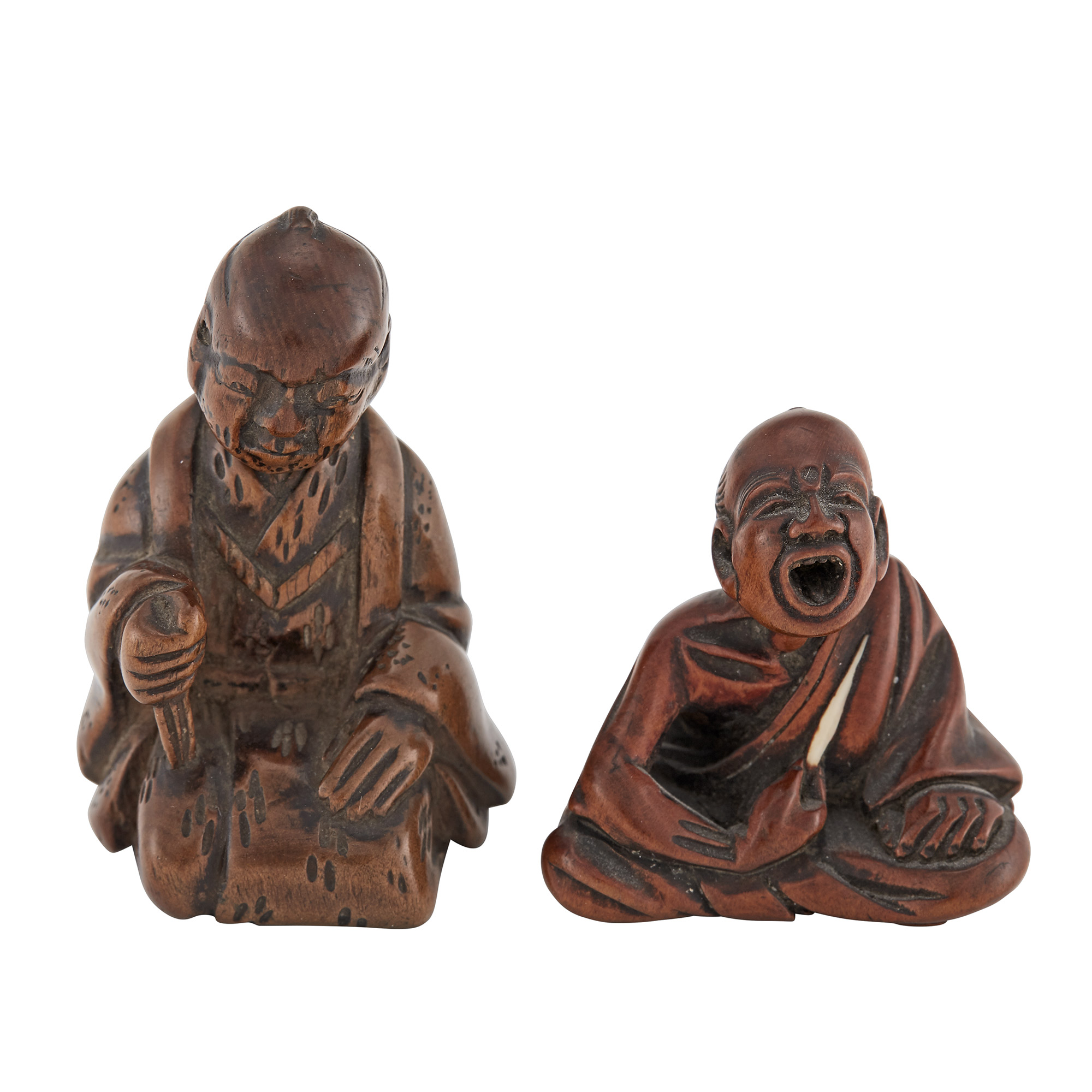 Lot image - Two Japanese Boxwood Netsuke