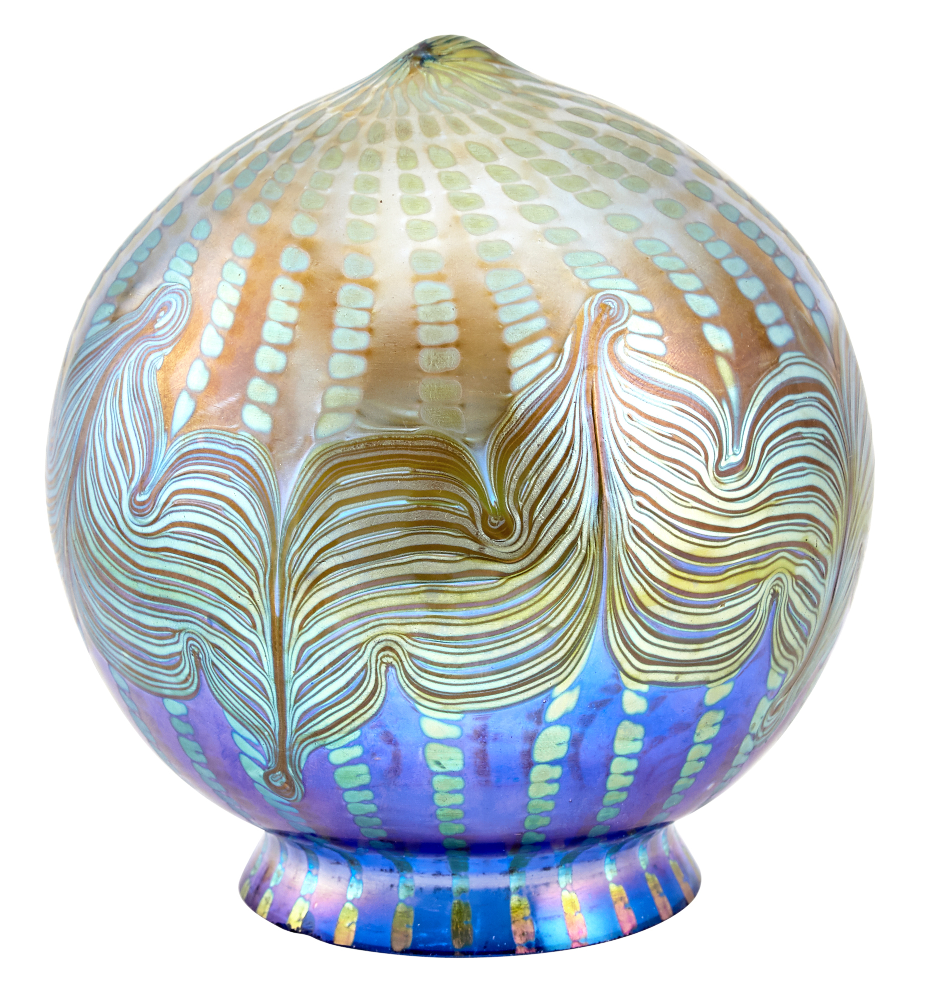 Lot image - Bohemian Iridescent Art Glass Globe Shade