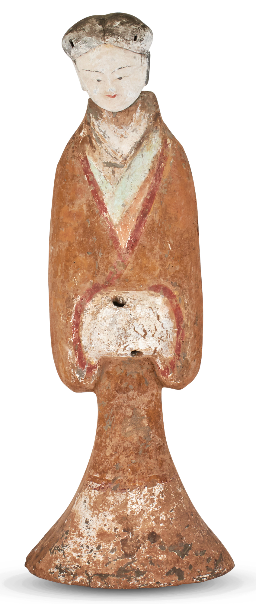 Lot image - A Chinese Painted Pottery Figure of a Lady