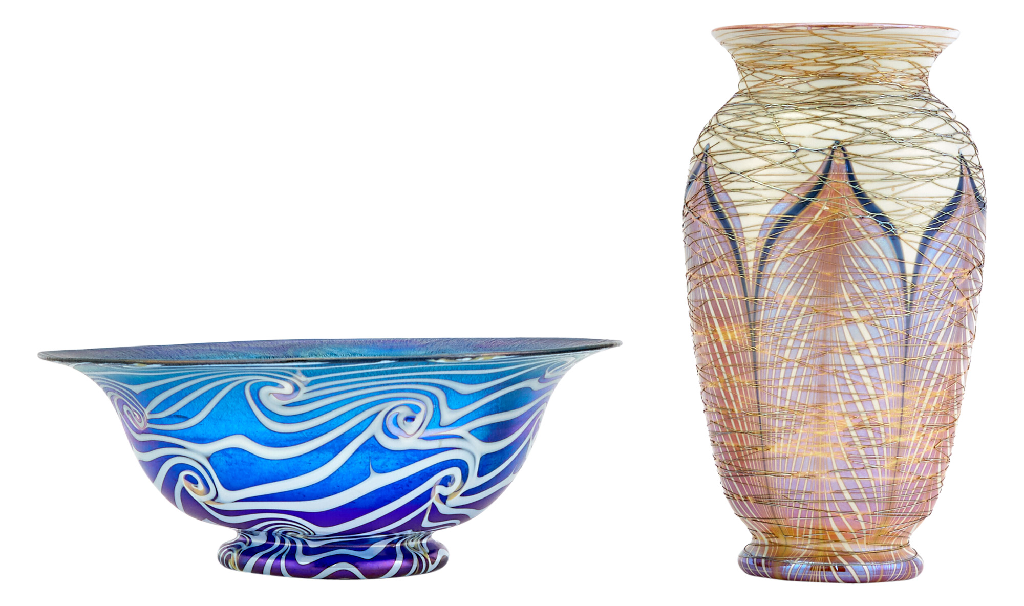 Lot image - Two Durand Art Glass Articles