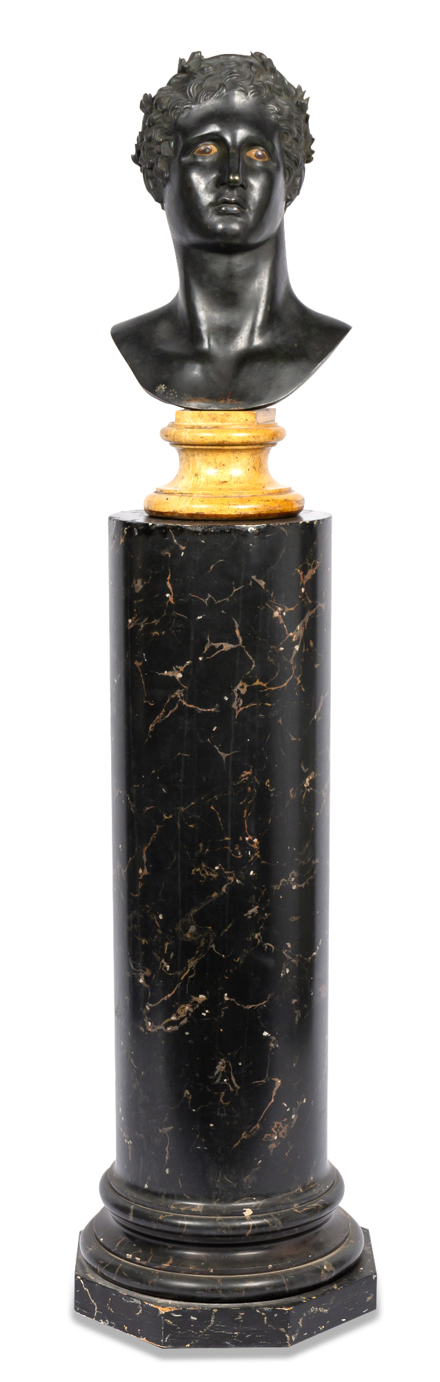 Lot image - Painted Bronze Bust of Ptolemy II, King of Egypt