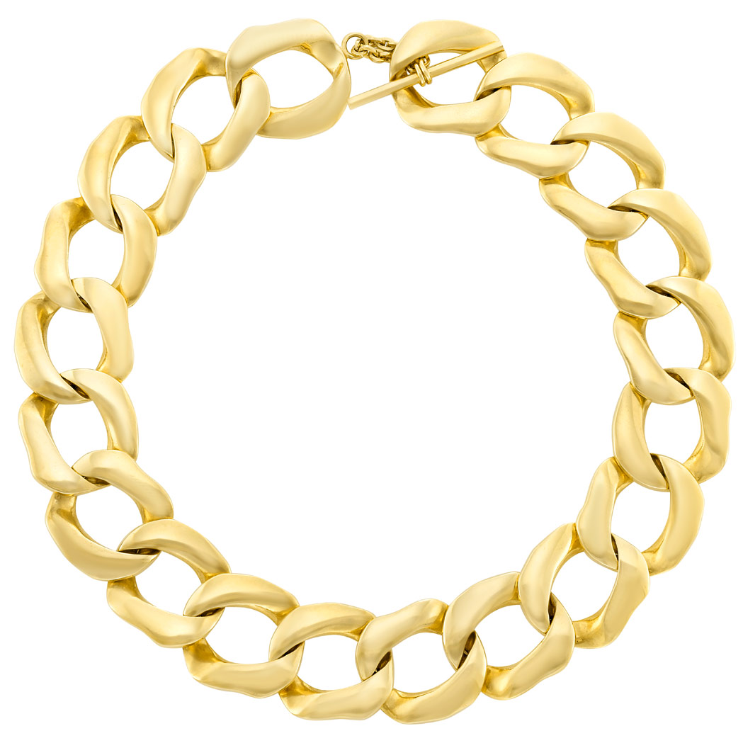Lot image - Gold Curb Link Necklace
