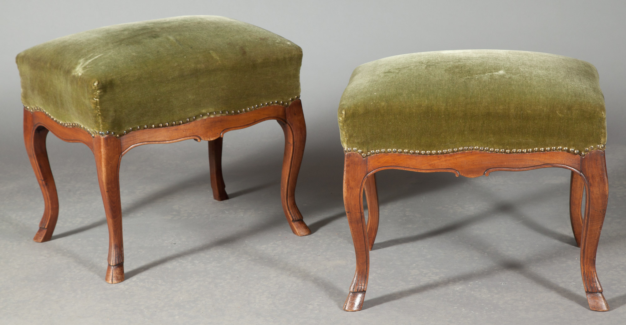 Lot image - Pair of Continental Walnut Stools