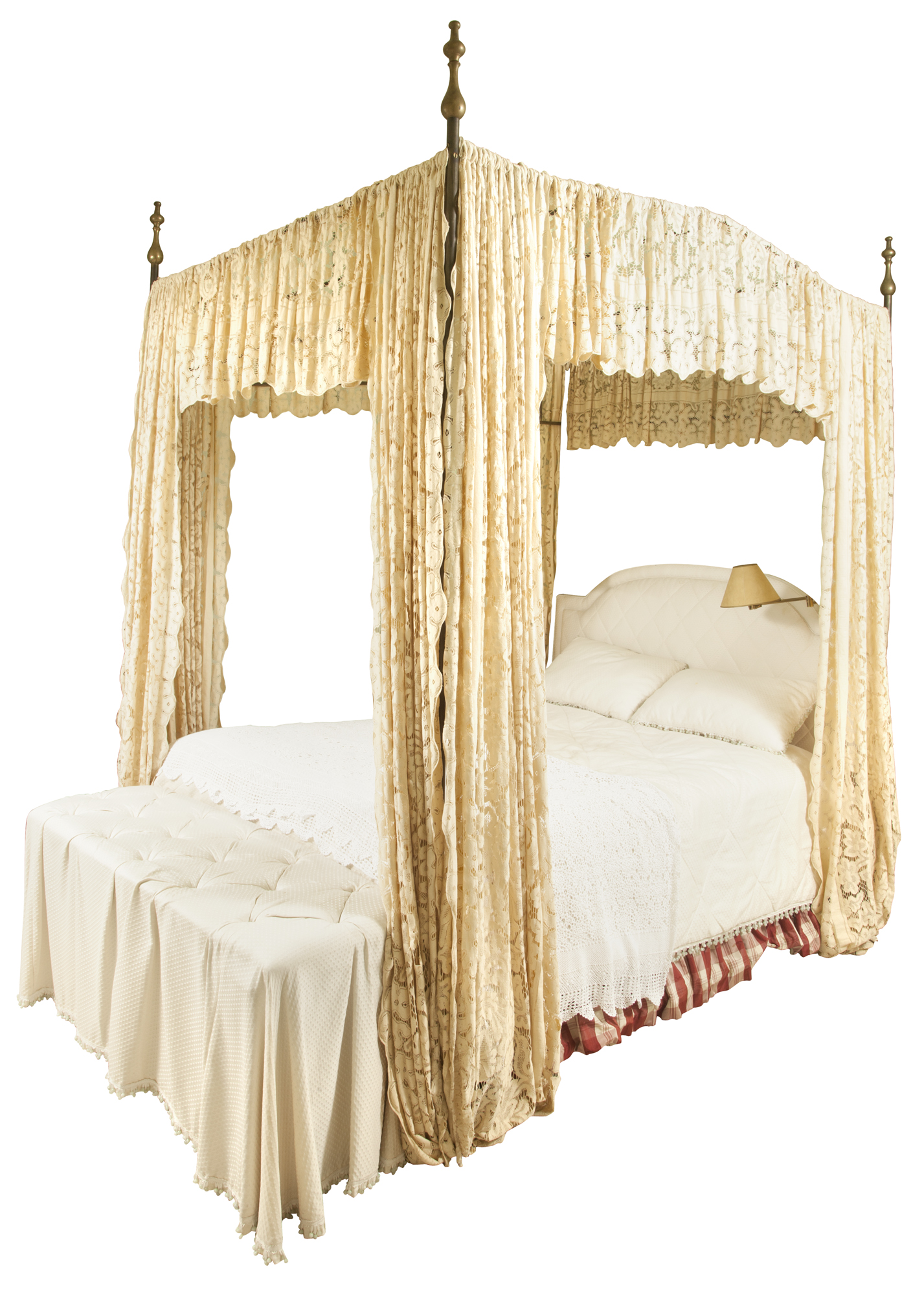 Lot image - Steel and Brass Tester Bedstead