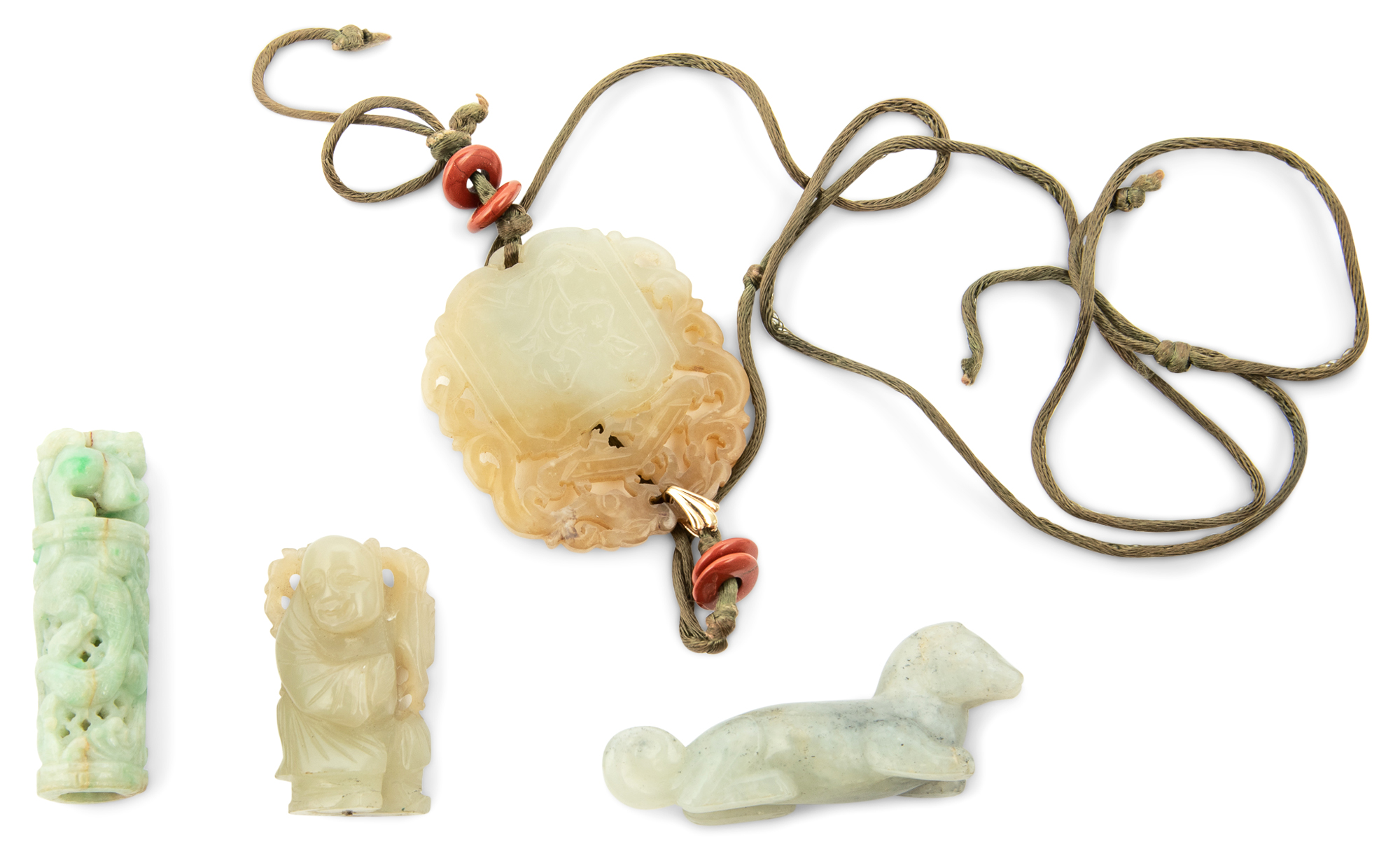 Lot image - Four Chinese Jade Carvings