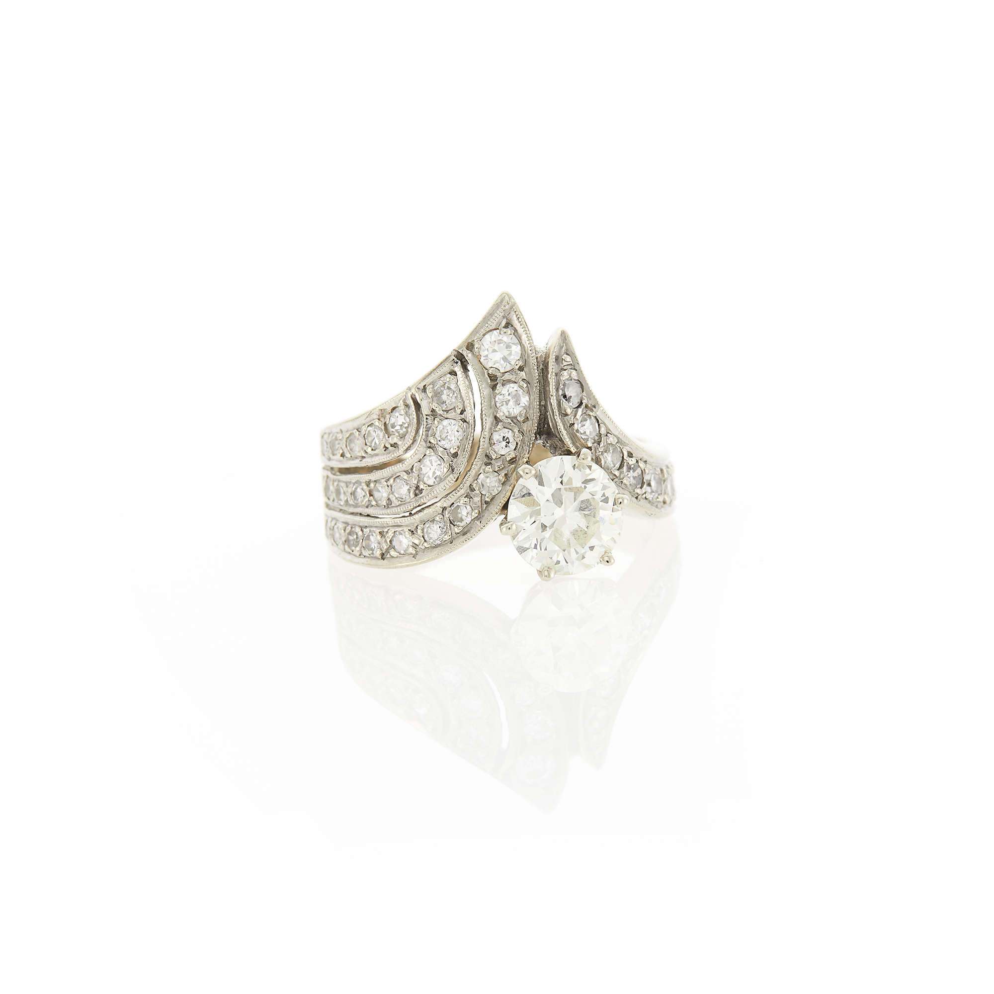 Lot image - White Gold and Diamond Ring