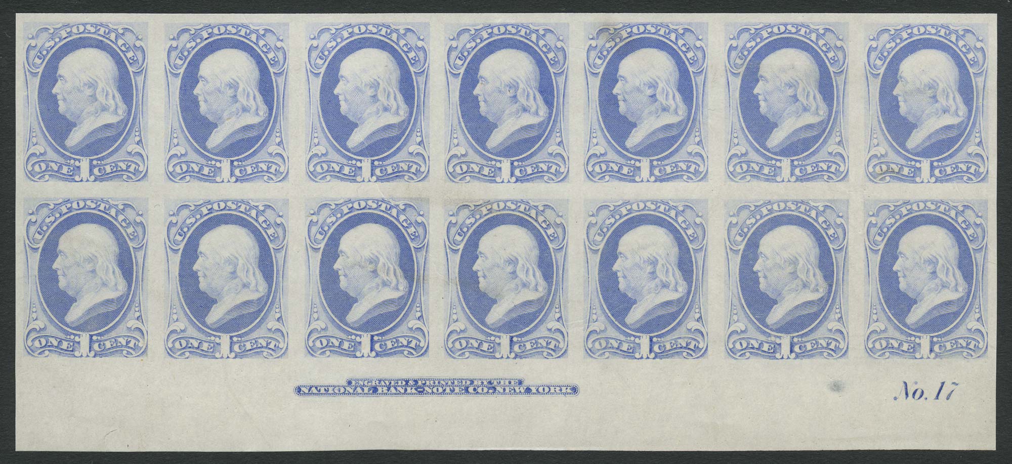 Lot image - United States One Cent Bank note Proof on India, Sc. 145P3