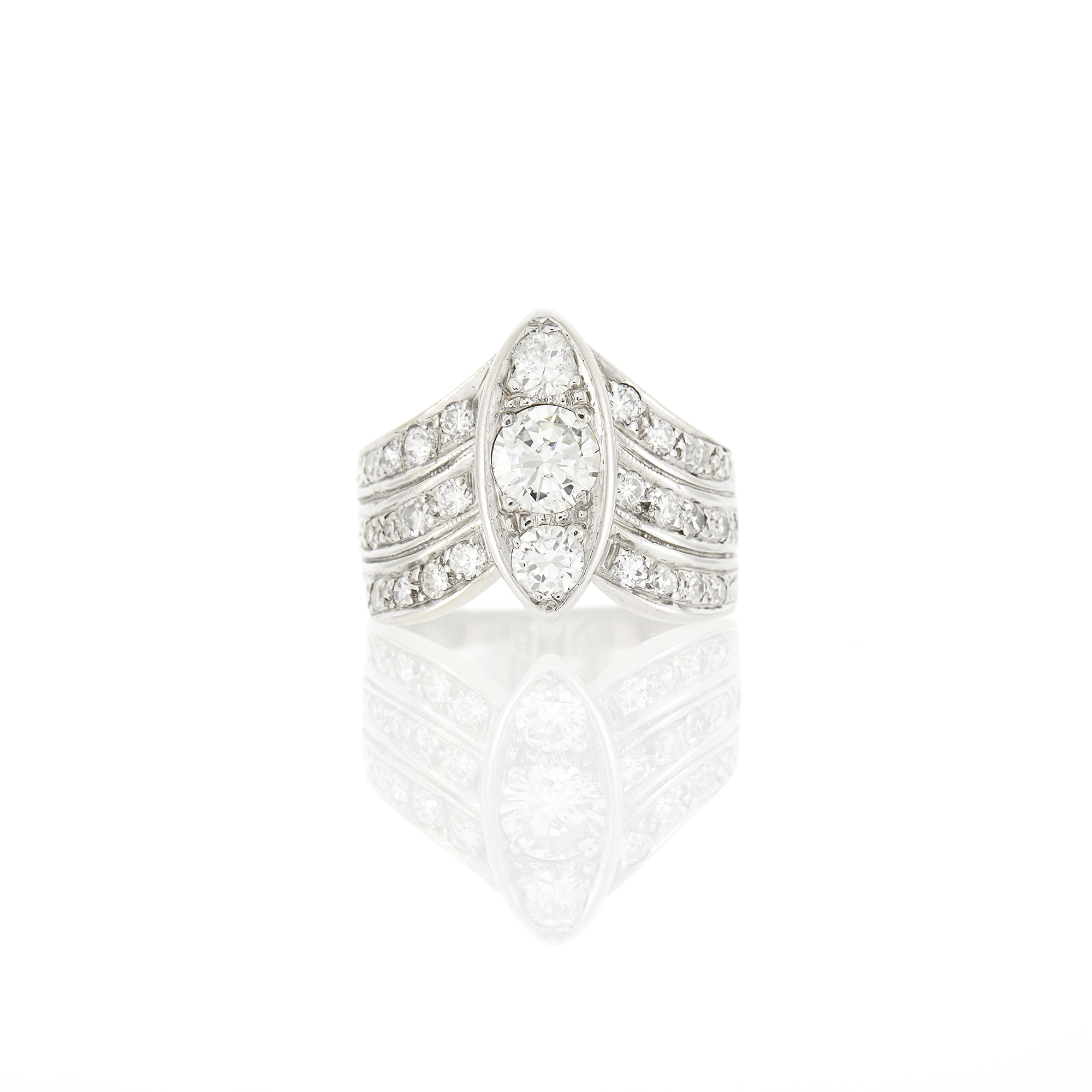 Lot image - White Gold and Diamond Ring